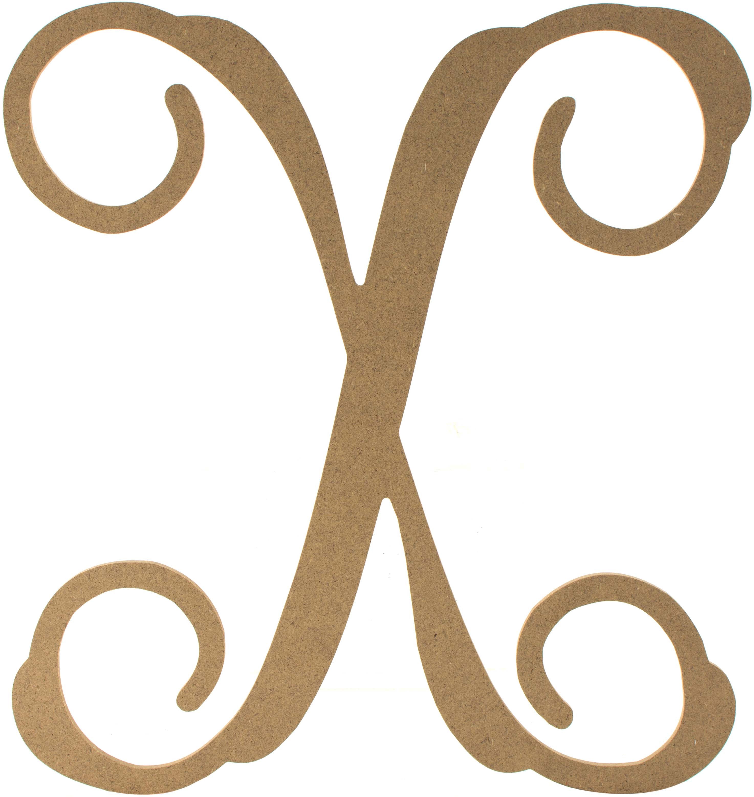 12" Wood Letter Vine Monogram: X Item Number: AB2219
