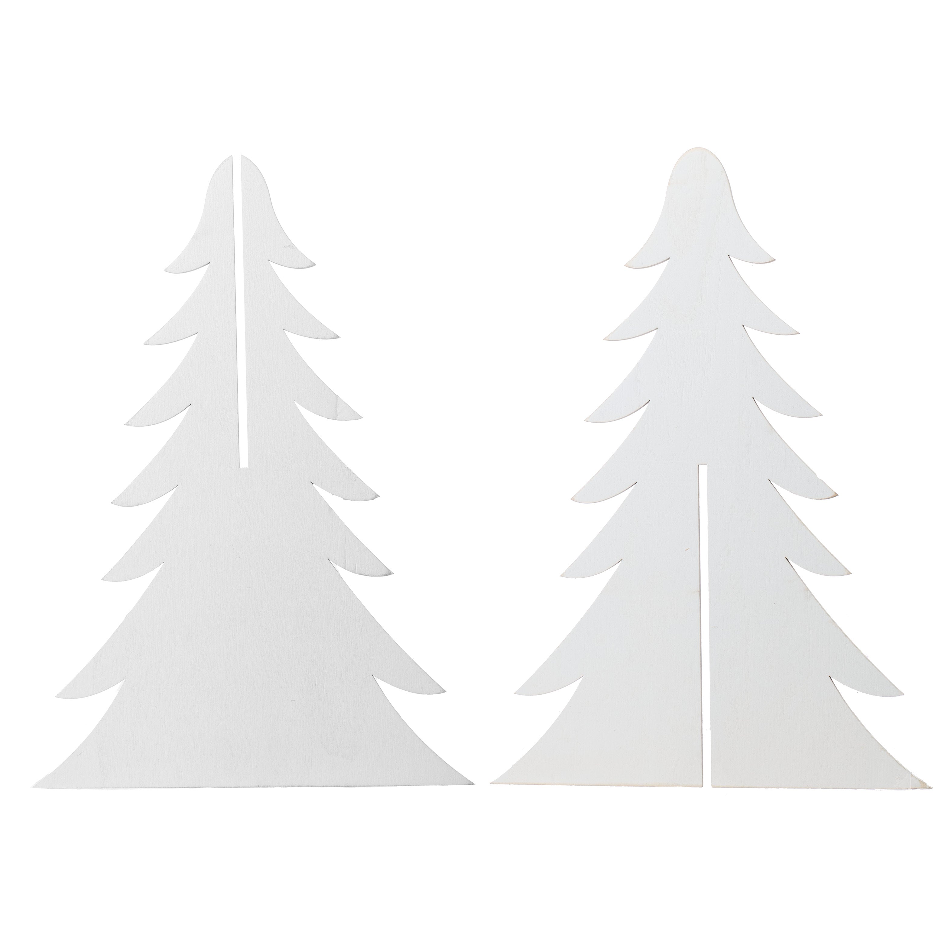 12" Wooden 2-Piece Pine Tree: White Wash detail photo 3