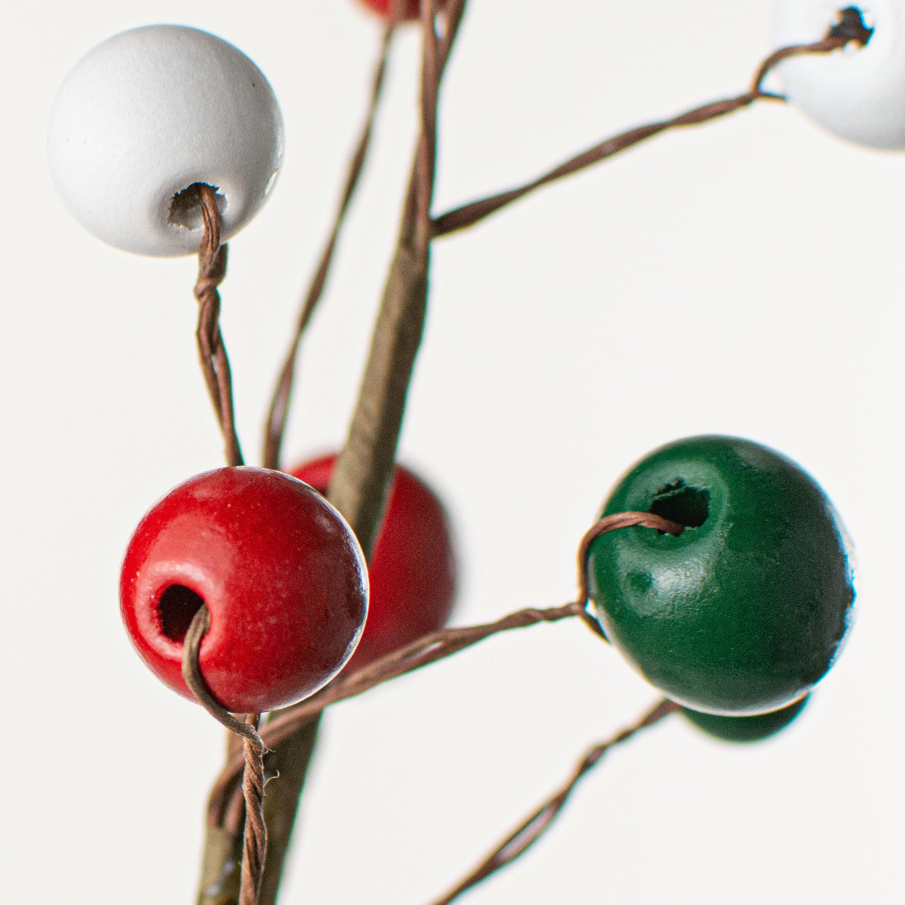16" Wooden Bead Pick: Red, White, Green Lifestyle Photo
