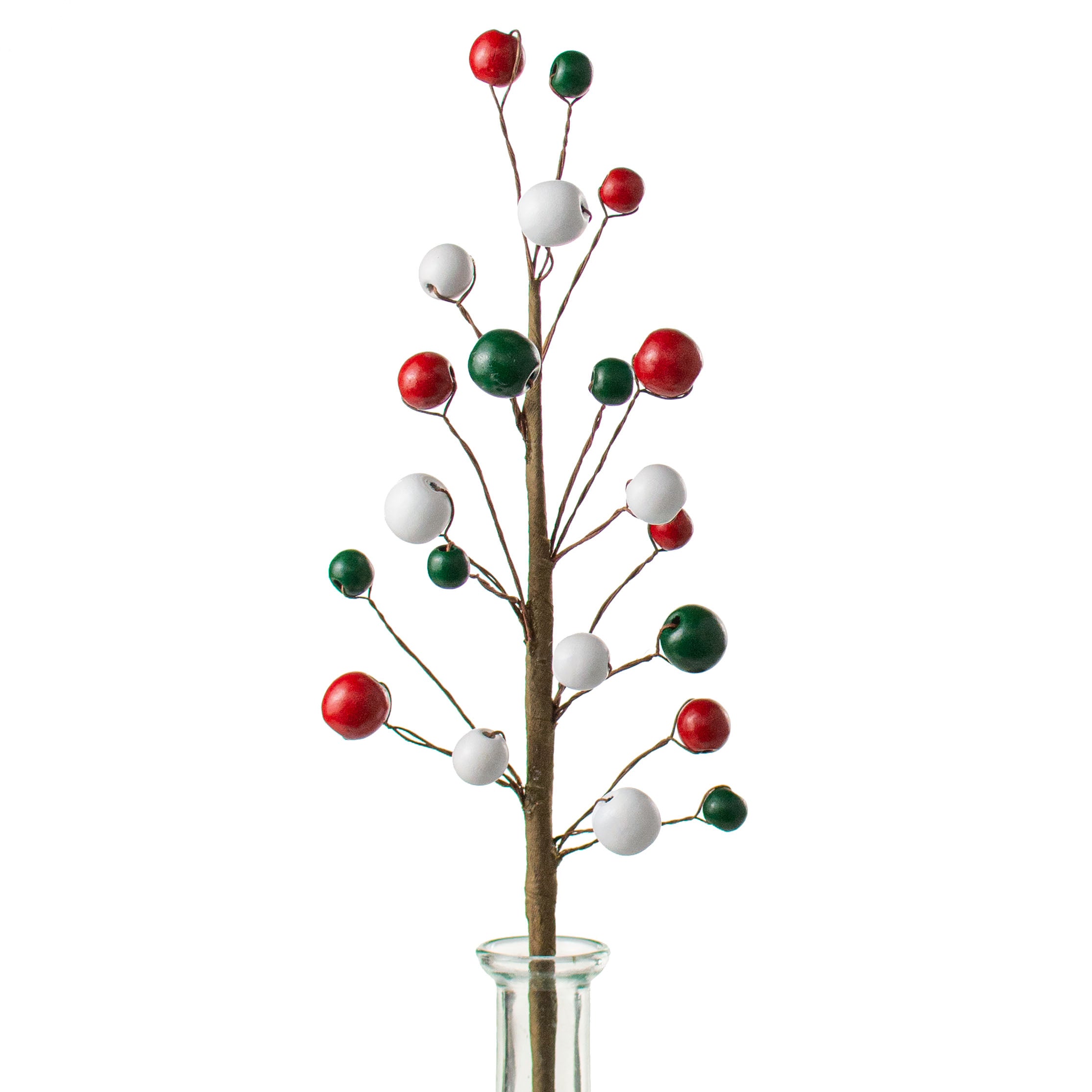 16" Wooden Bead Pick: Red, White, Green Item Number: 85647RWG