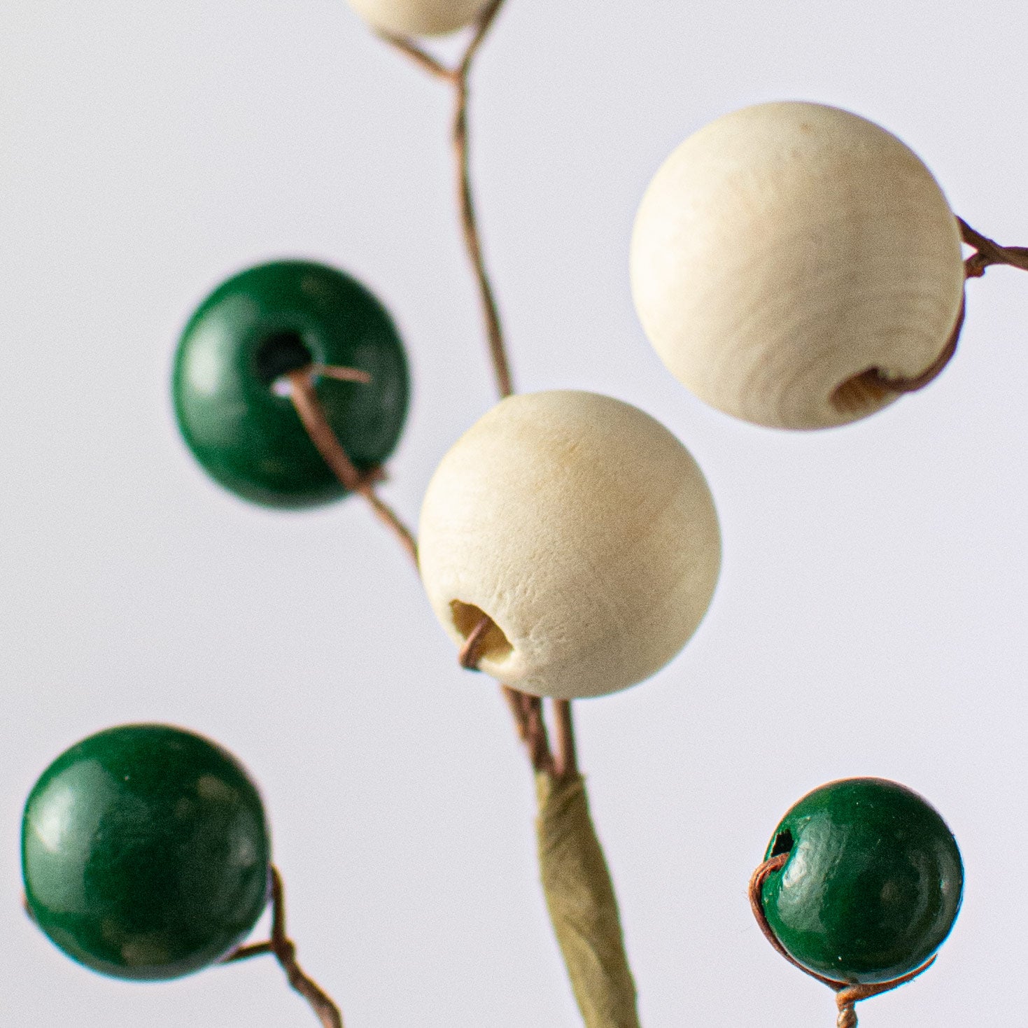 28" Wooden Bead Spray: Green & Natural Lifestyle Photo