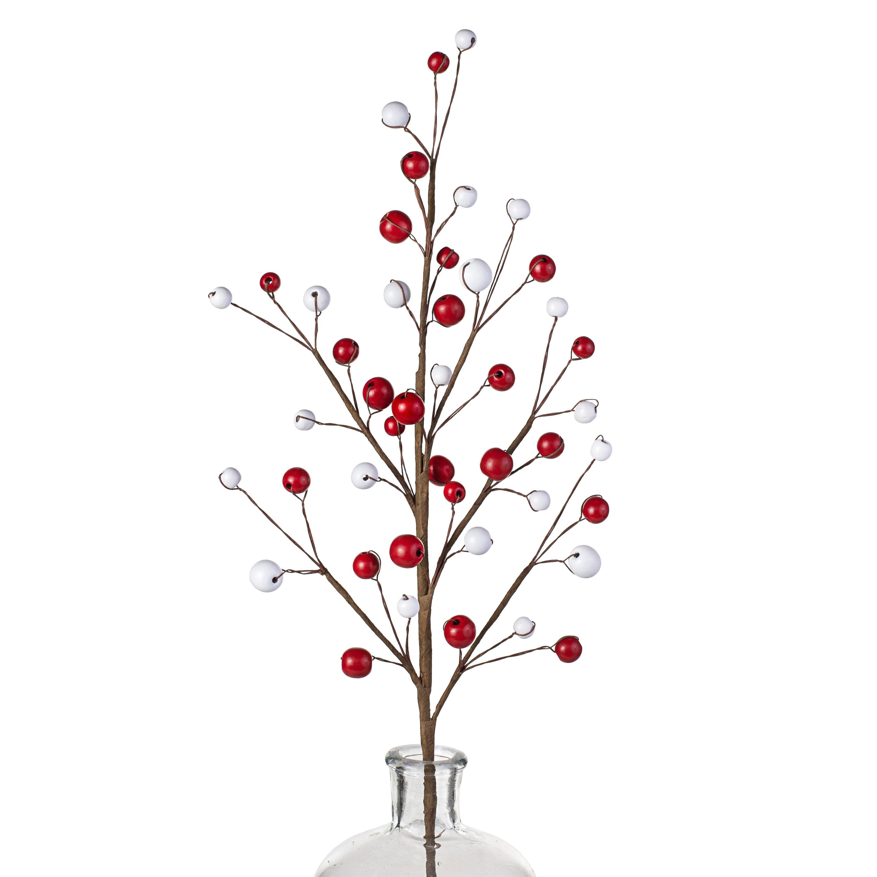 28" Wooden Bead Spray: Red & White Item Number: 85646RDWT