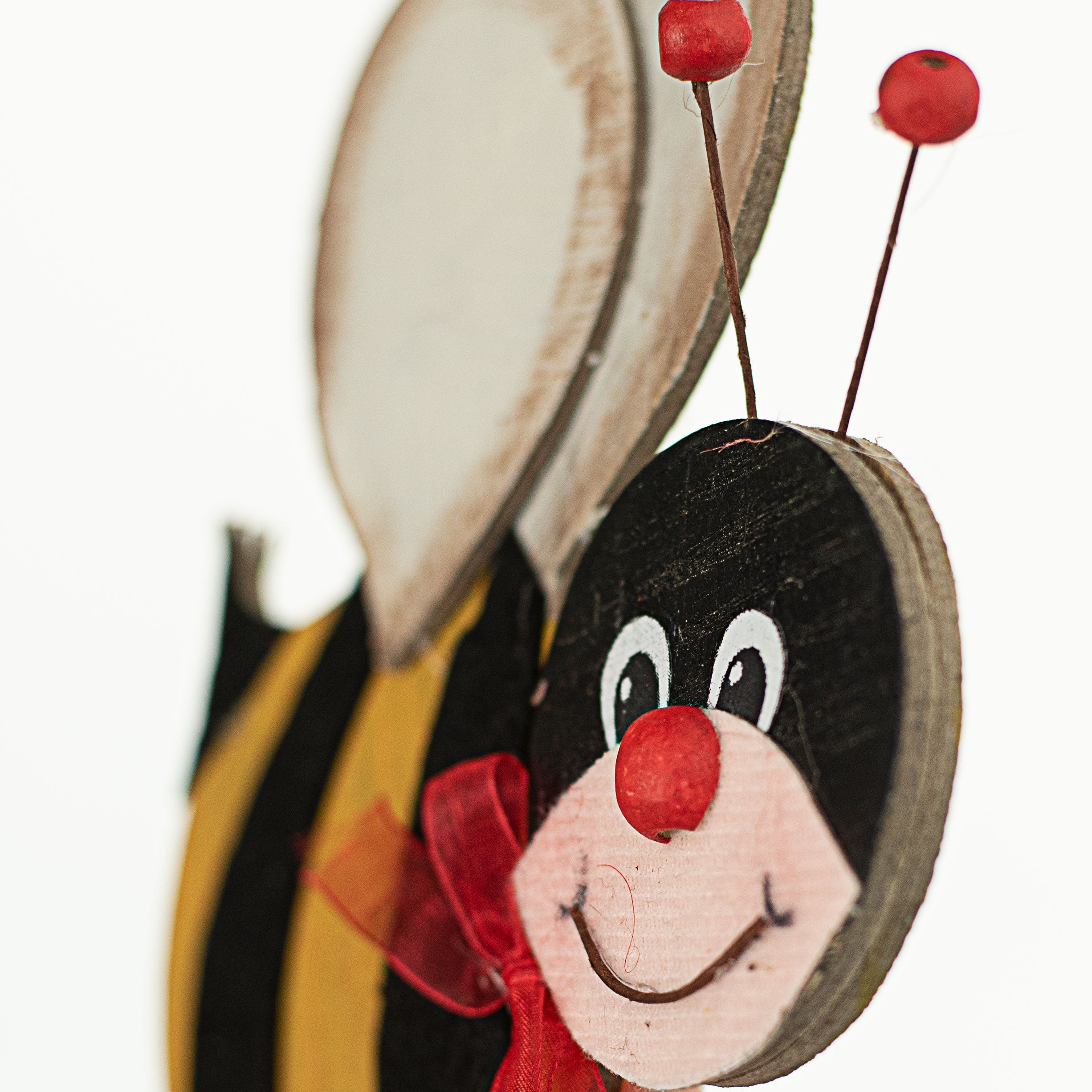 6" Wooden Bee Ornament detail photo 3