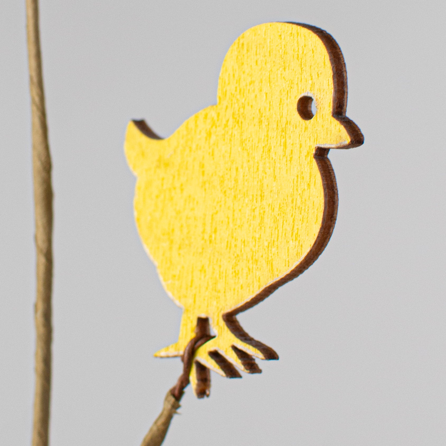 14" Wooden Chick Pick: Yellow Lifestyle Photo