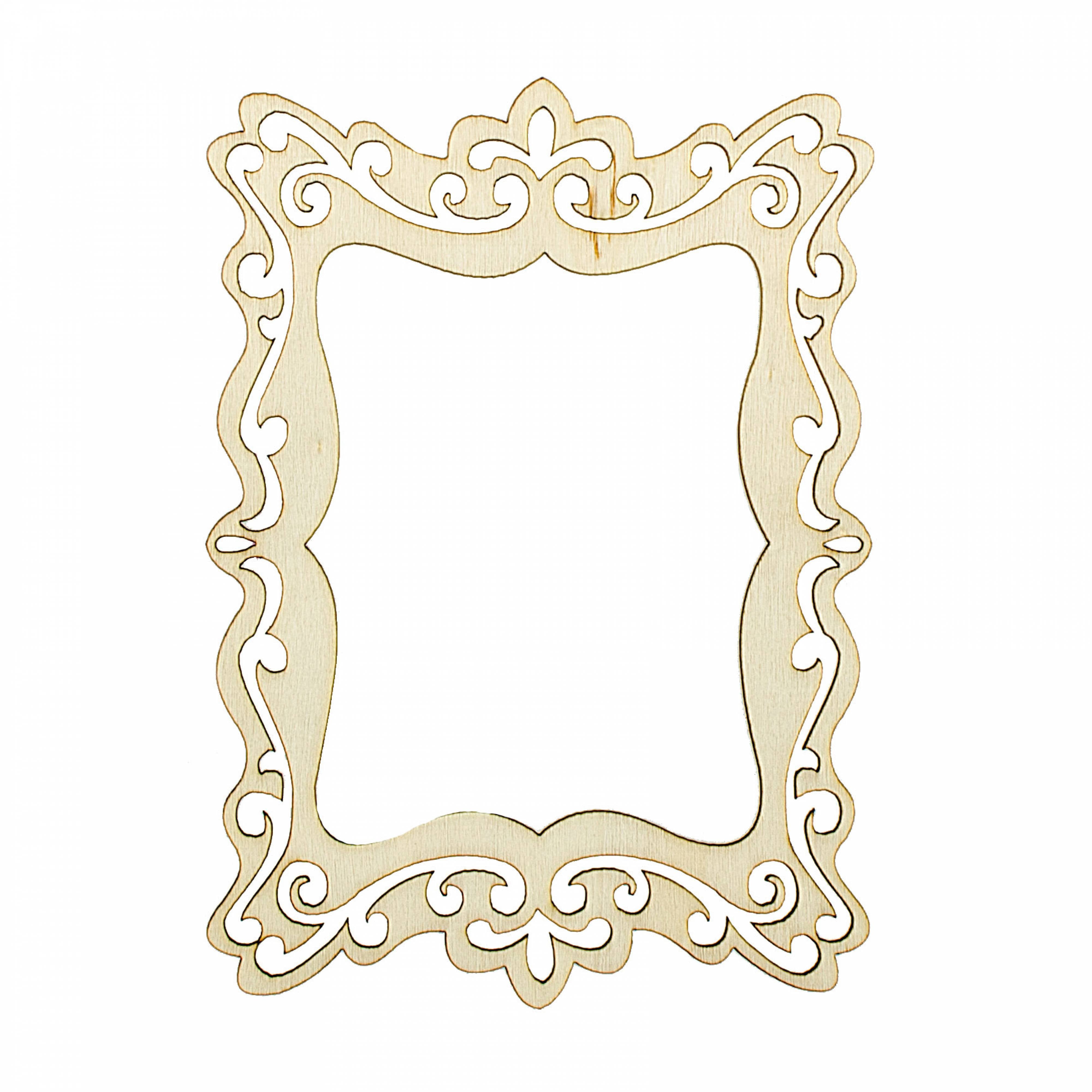 5.75" Wooden Cut Filagree Rectangle Frame: Natural Item Number: AB2313