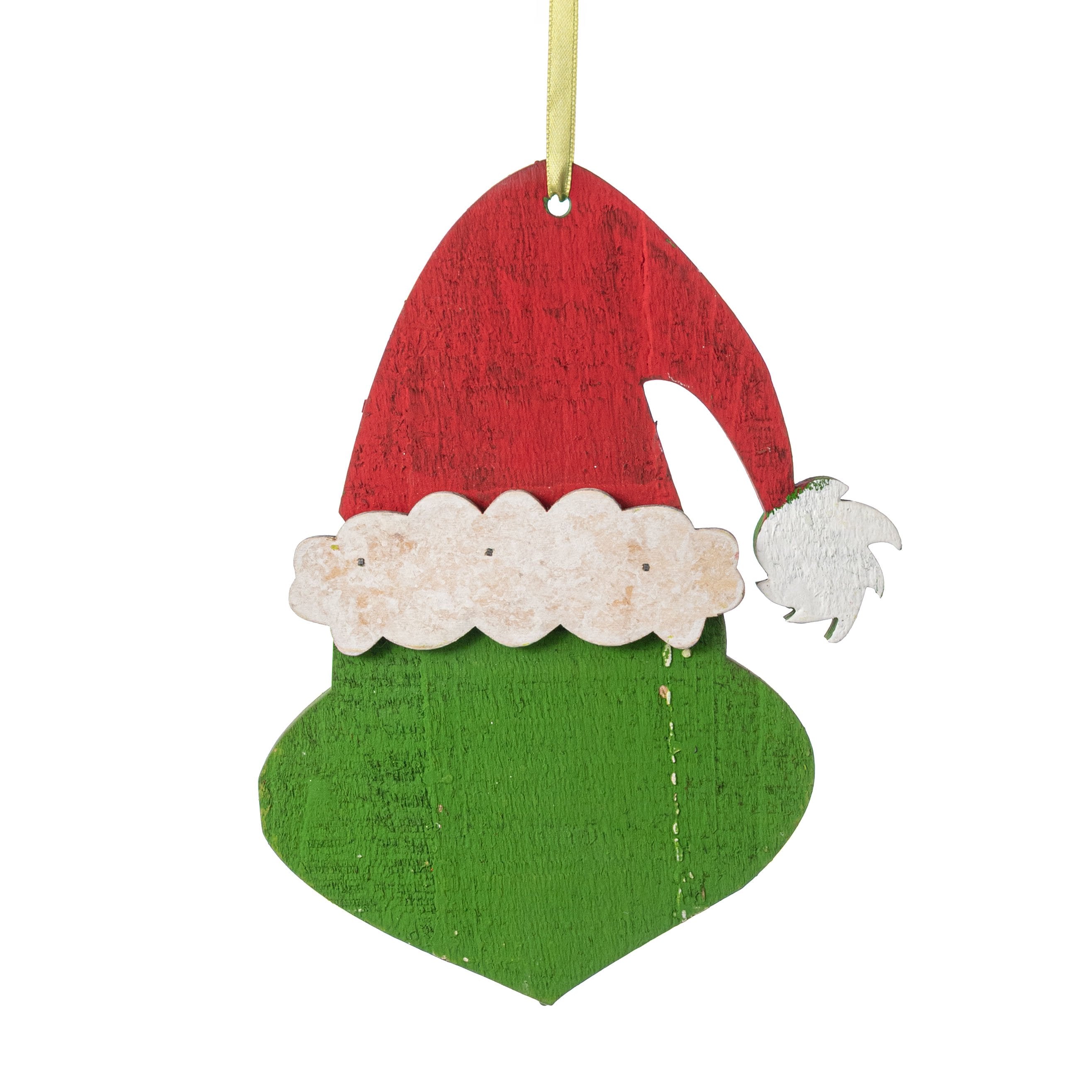 8" Wooden Holiday Green Monster Head Ornament Item Number: 571167