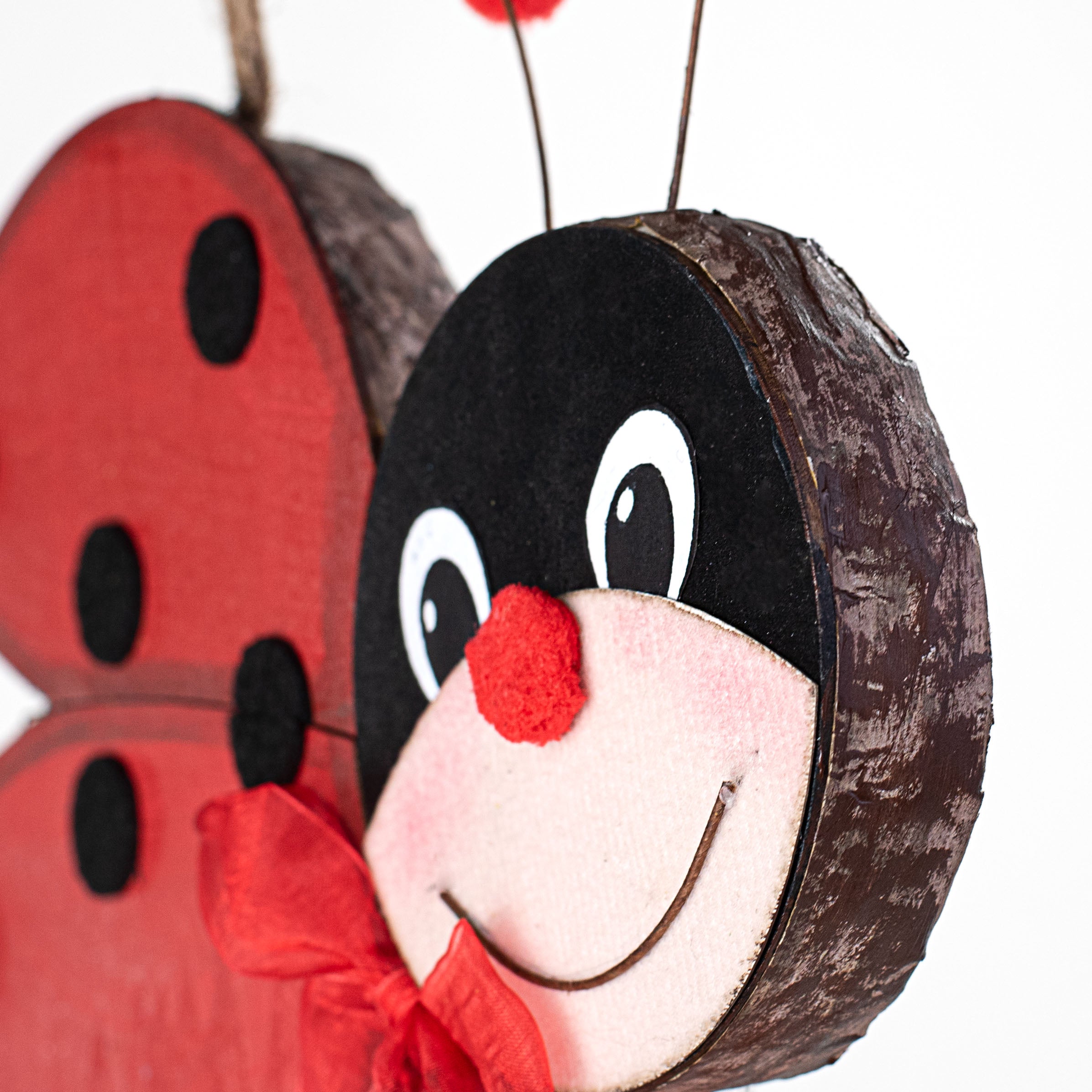 11" Wooden Ladybug Ornament detail photo 3