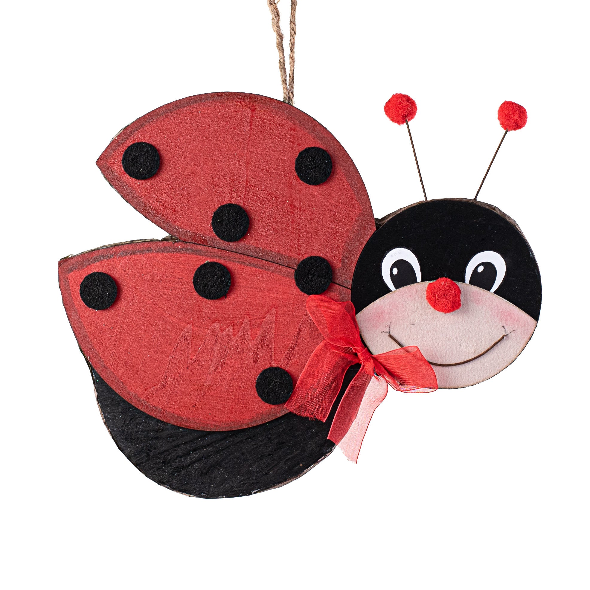11" Wooden Ladybug Ornament Item Number: 62786RD