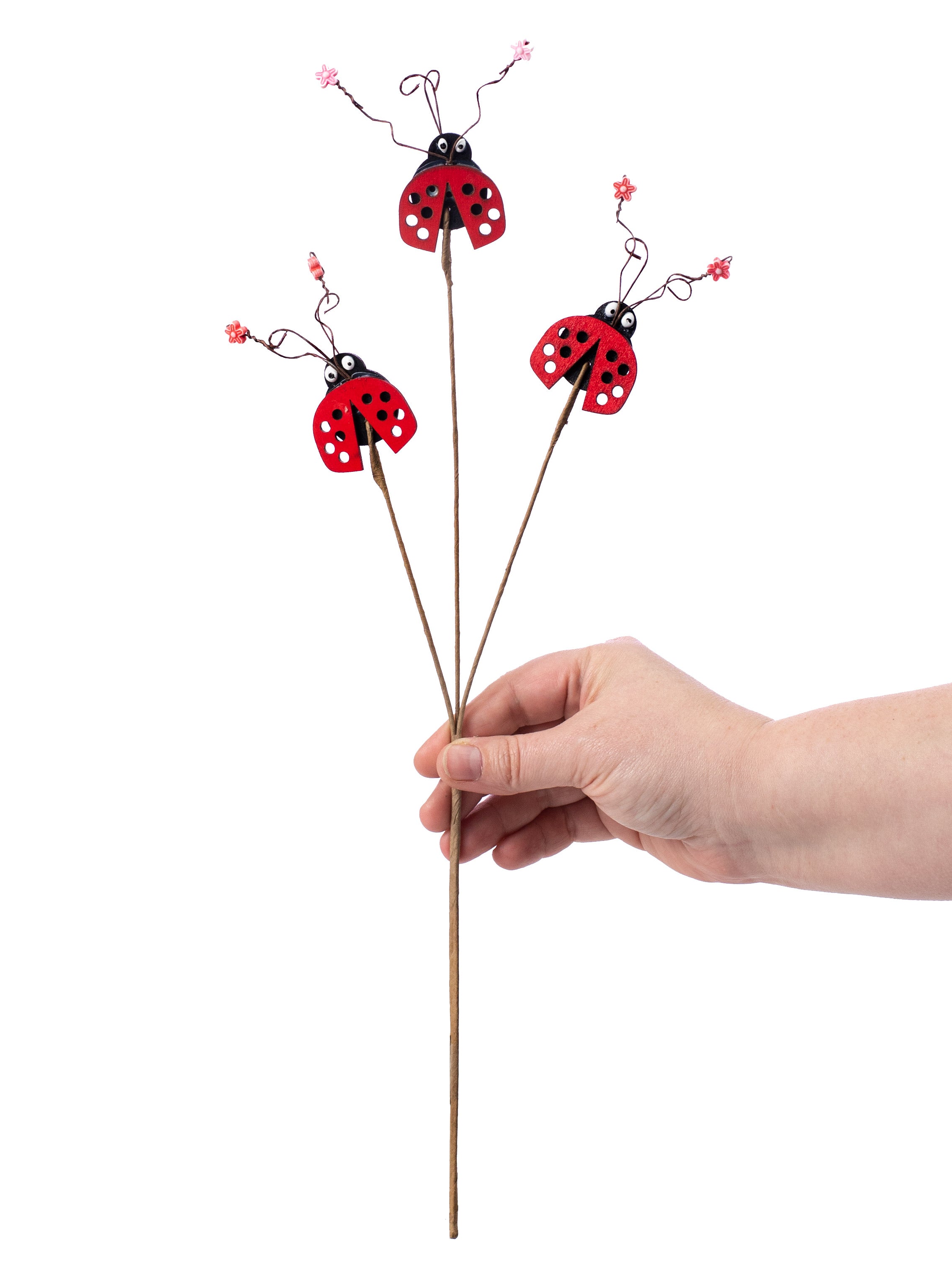 17" Wooden Ladybug Pick Lifestyle Photo