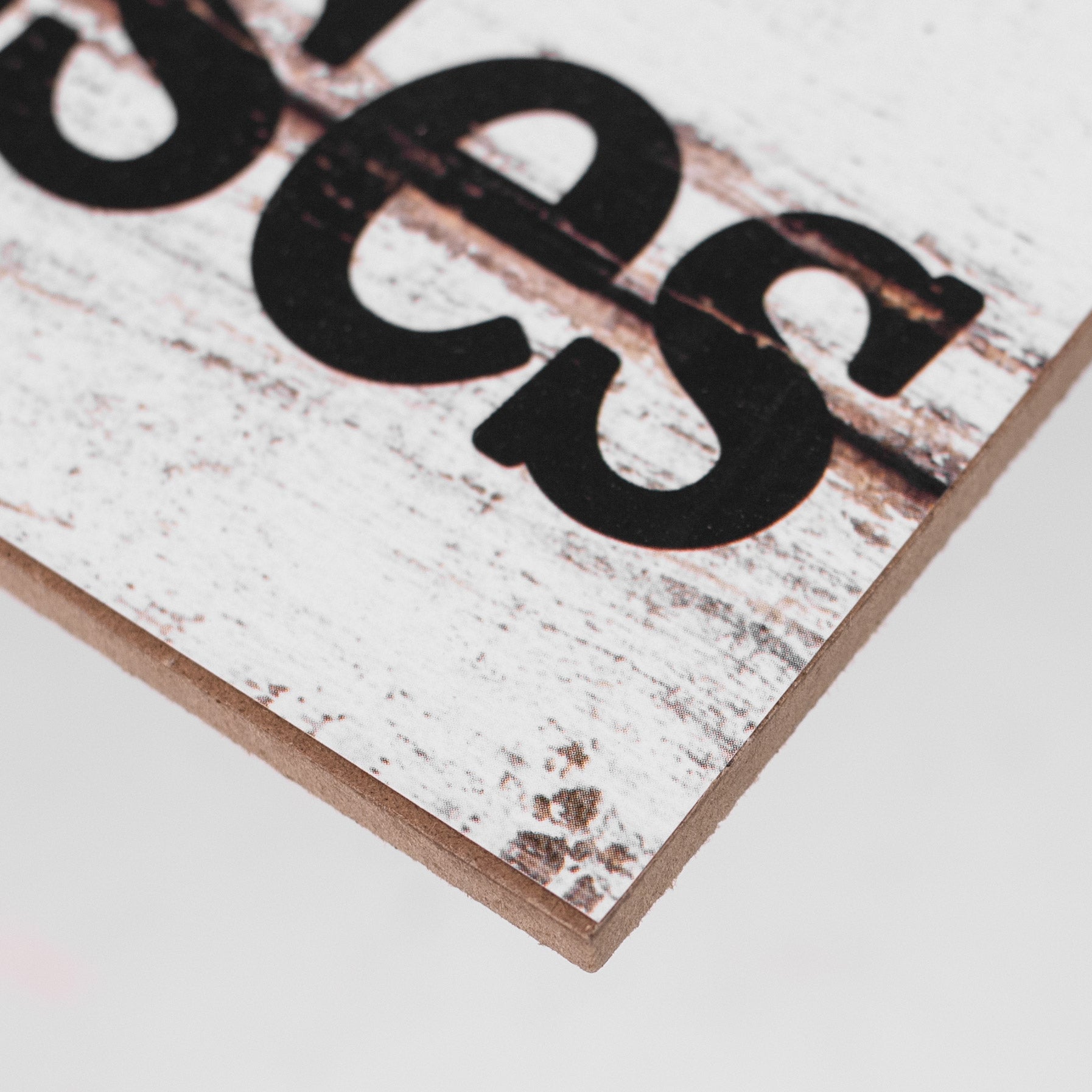 12" Wooden Sign: Beware of Dog Kisses detail photo 3