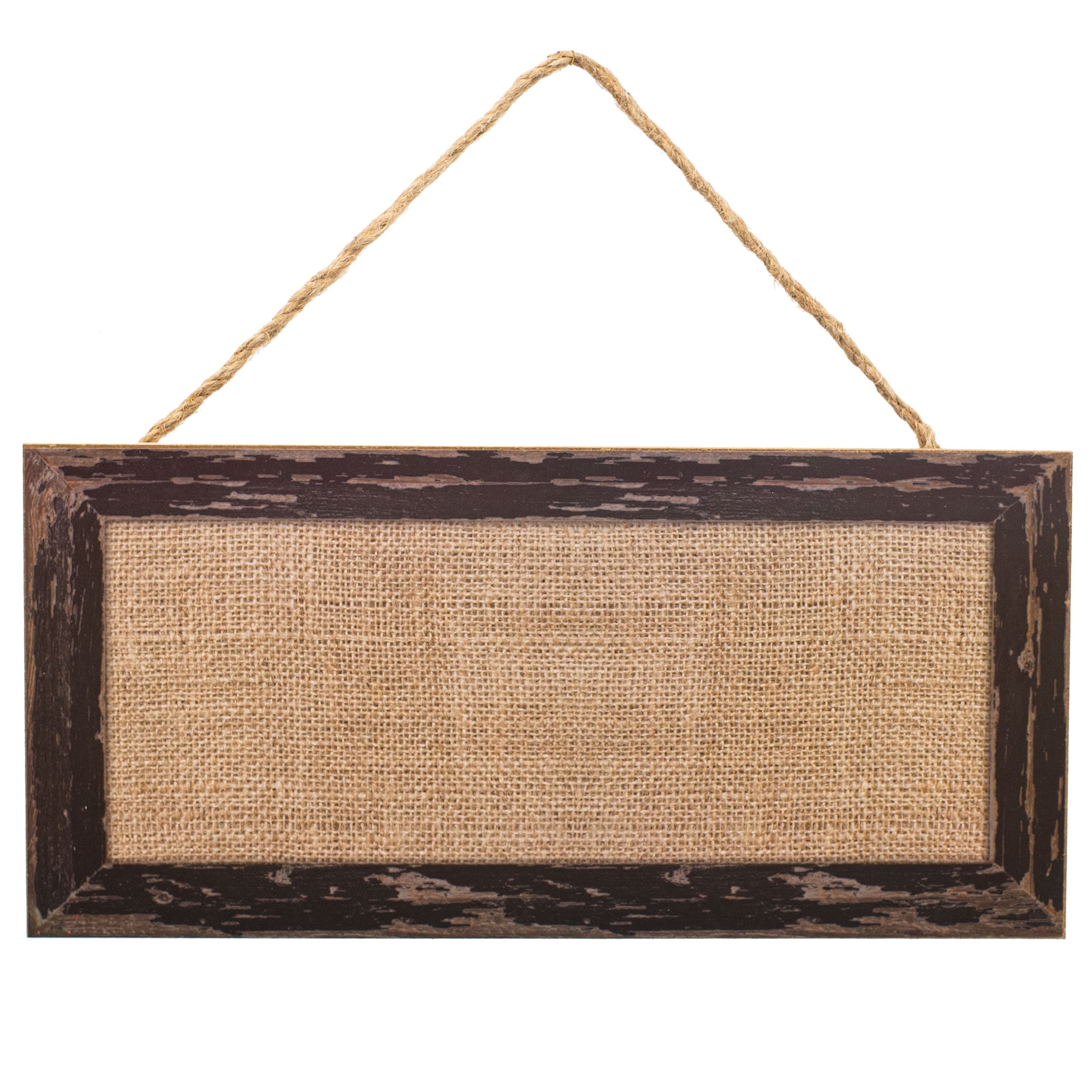 12" Wooden Sign: Black Blank Framed Burlap Item Number: AP8490