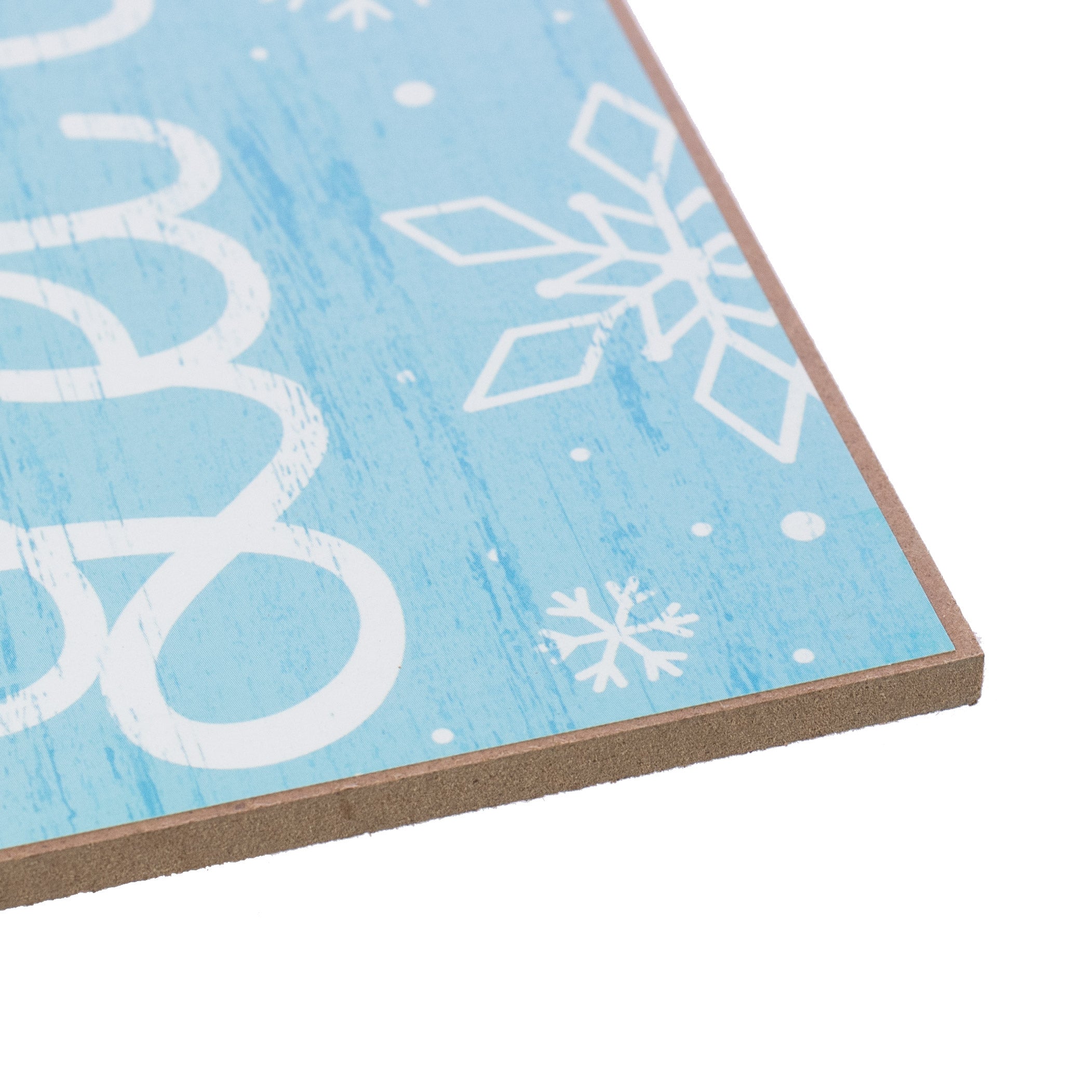 12" Wooden Sign: Blue Let It Snow detail photo 3