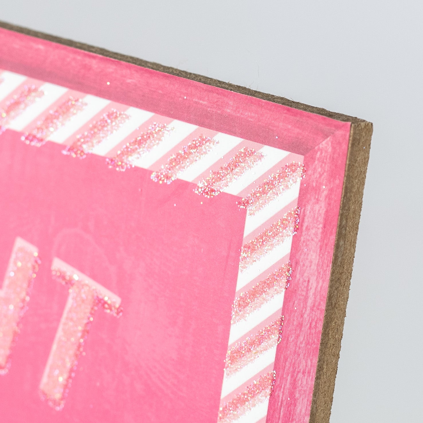 12" Wooden Sign: Breast Cancer Awareness We Fight Together detail photo 3