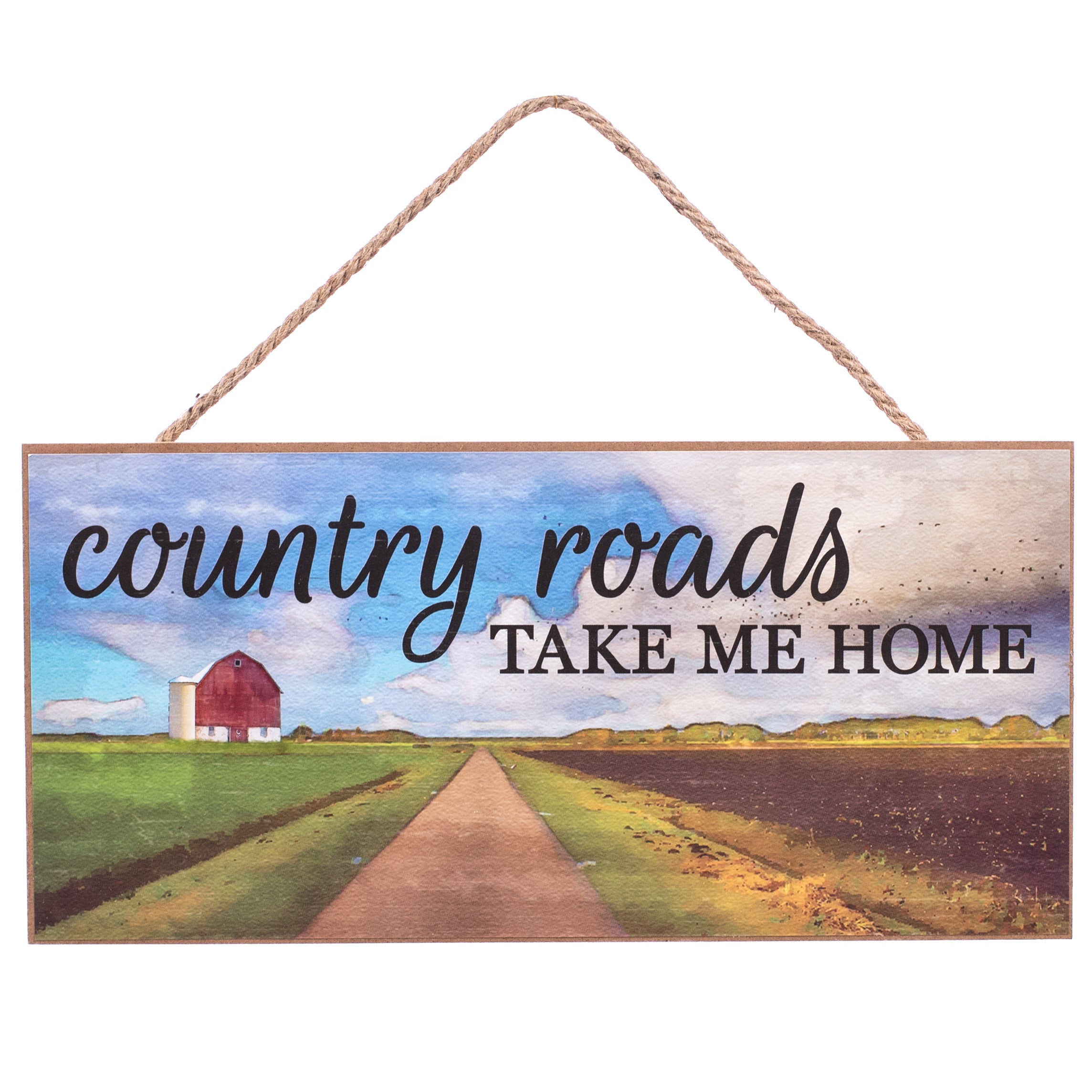 12" Wooden Sign: Country Roads Item Number: AP8377