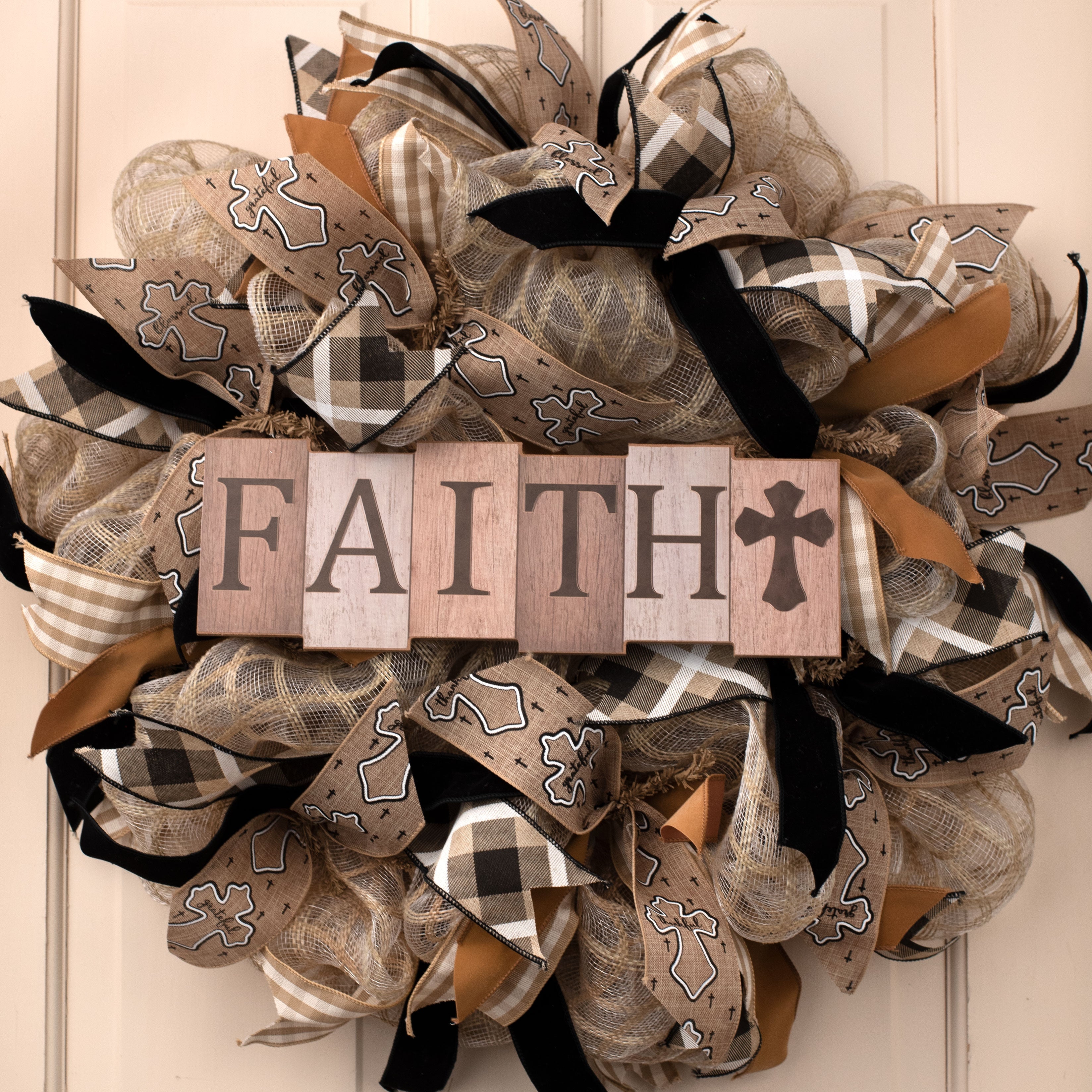 14" Wooden Sign: Faith Blocks Lifestyle Photo