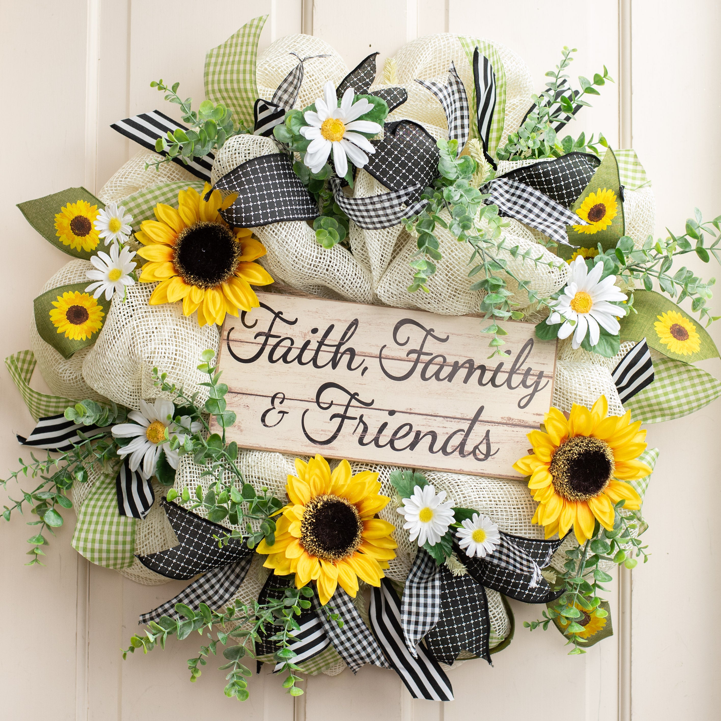 12" Wooden Sign: Faith, Family, Friends Lifestyle Photo