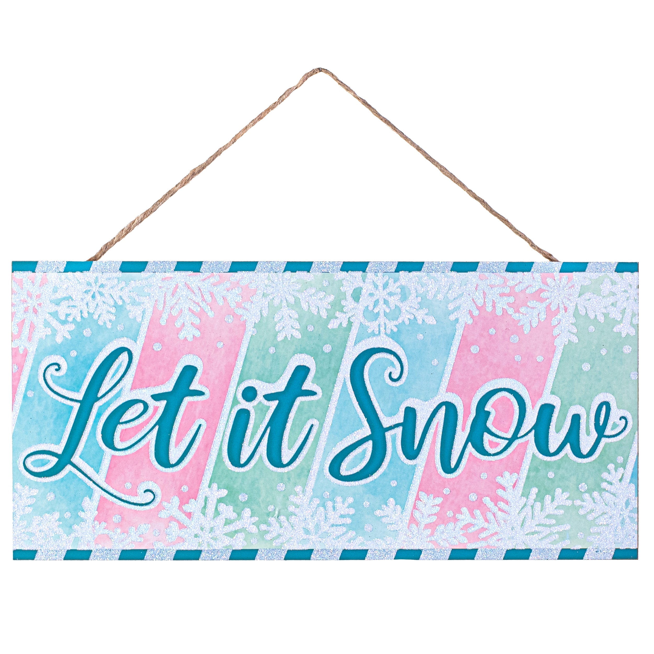 12" Wooden Sign: Glitter Let It Snow Item Number: AP7807