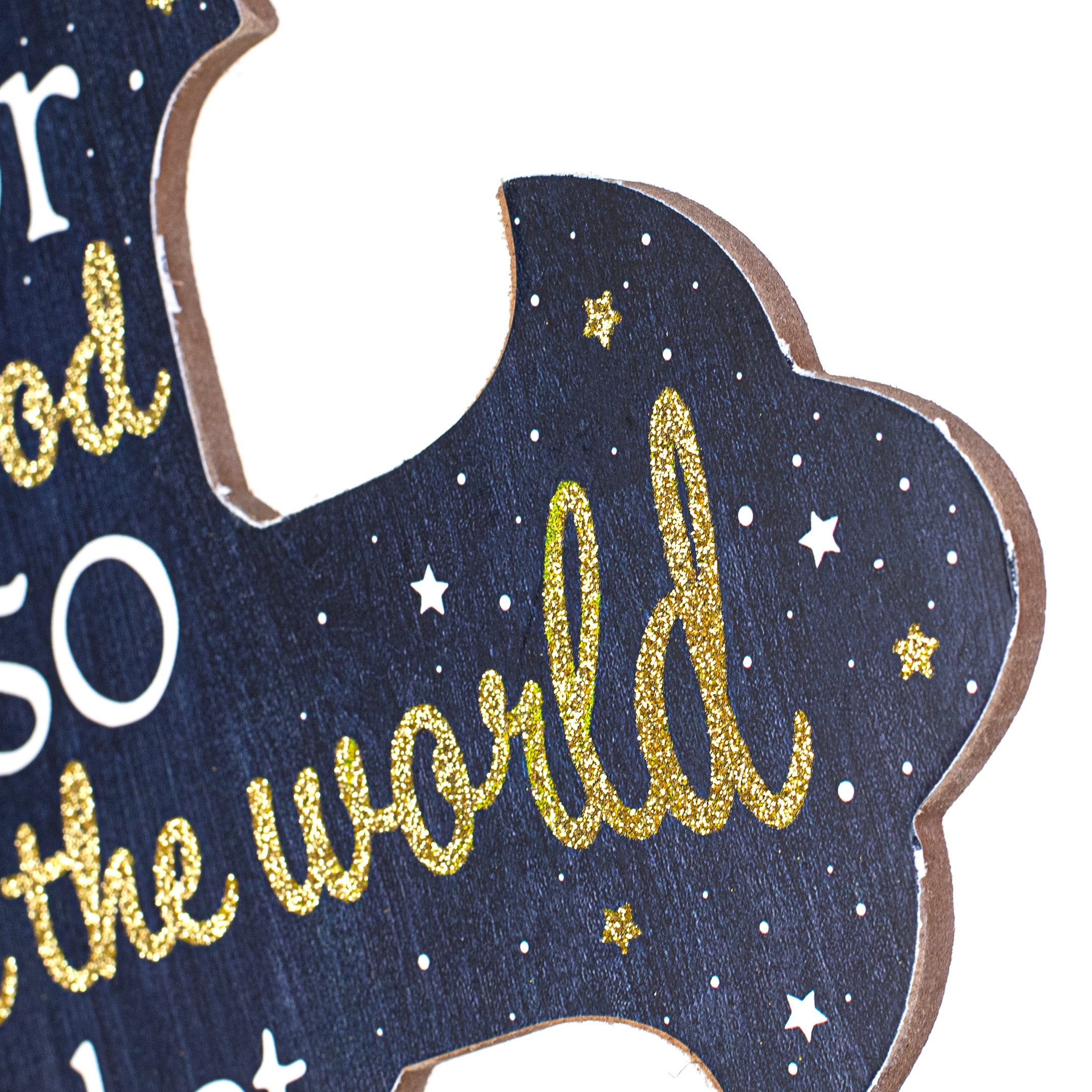 16" Wooden Sign: God So Loved The World Cross detail photo 3