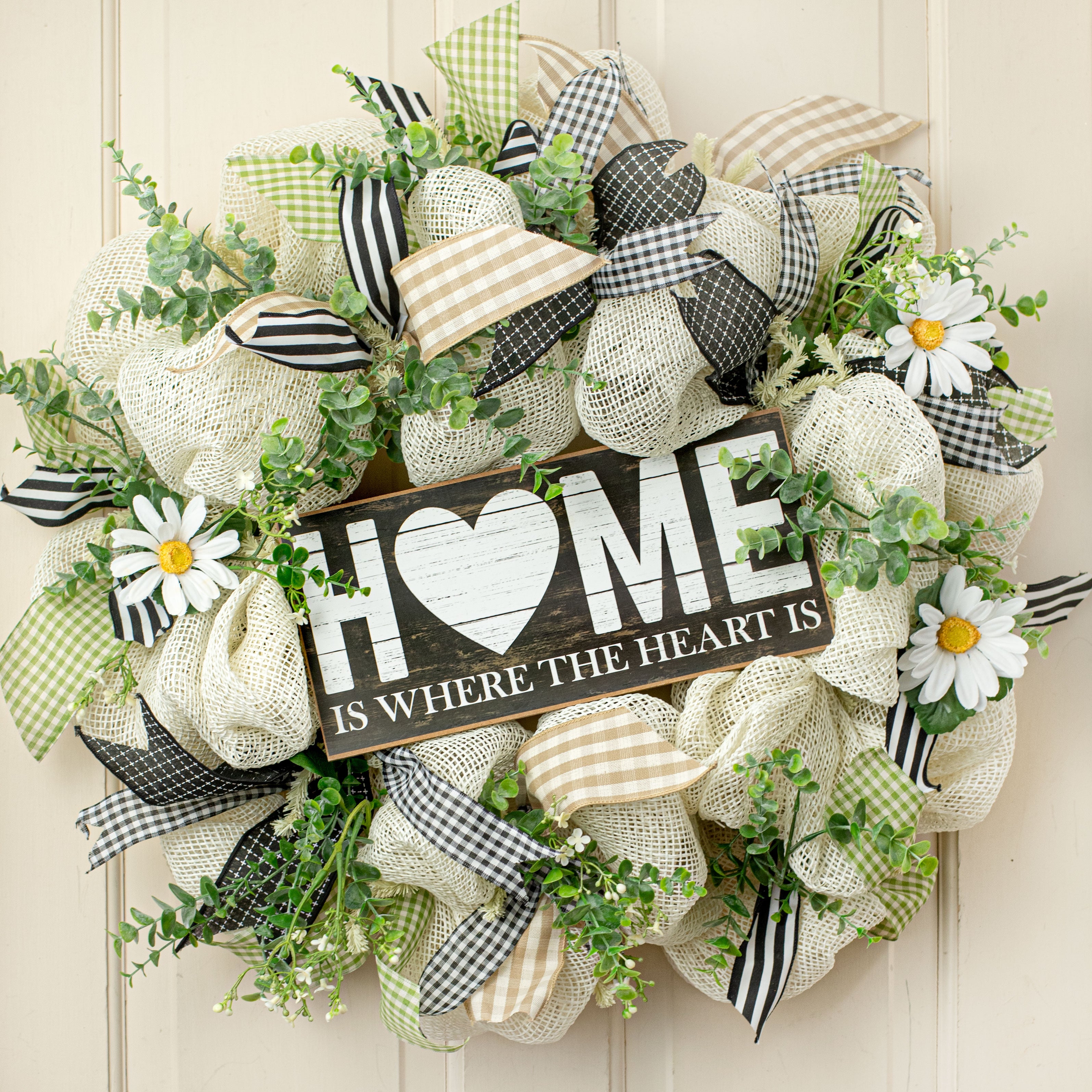 12" Wooden Sign: Home Is Where The Heart Is Lifestyle Photo