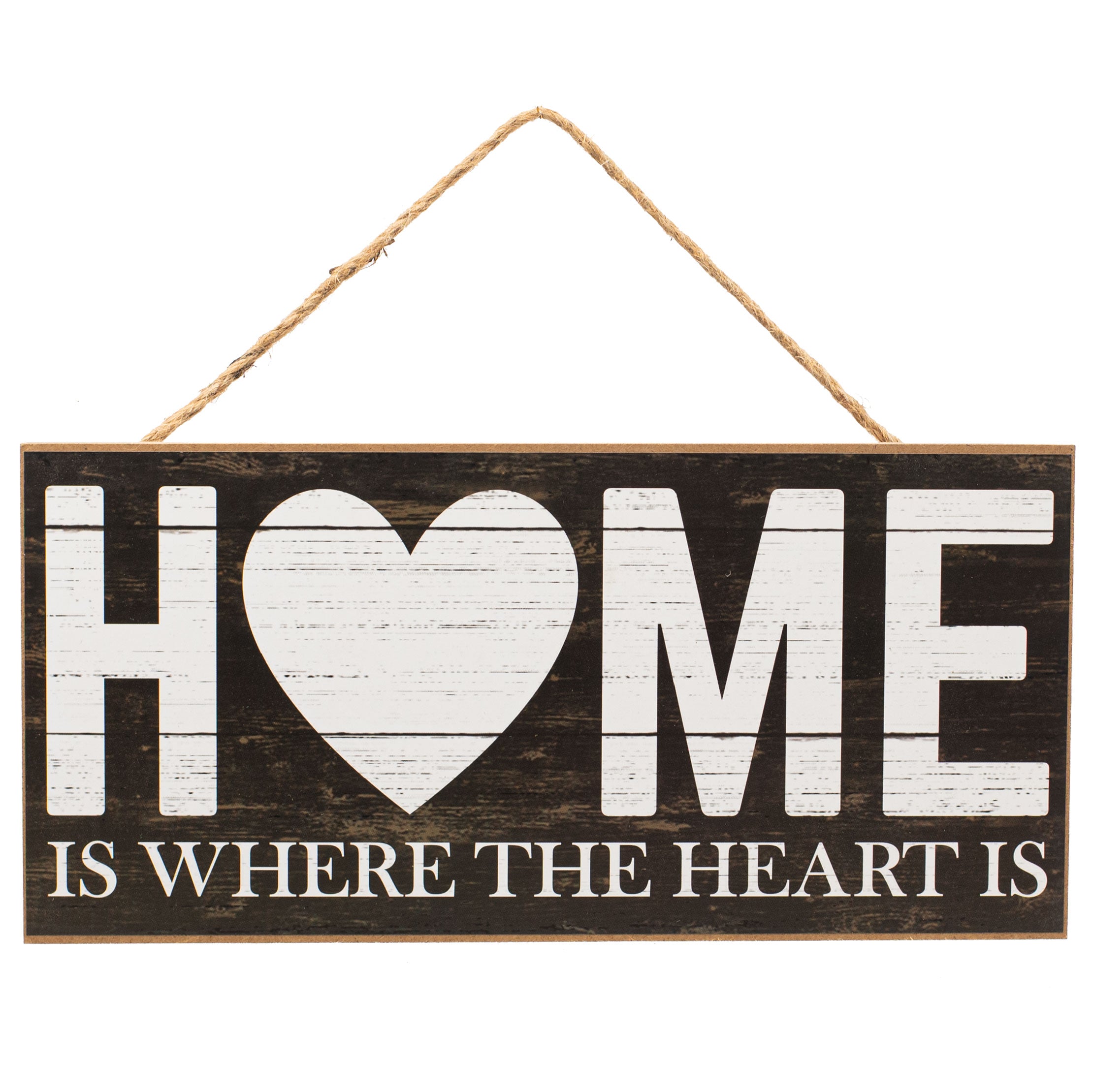 12" Wooden Sign: Home Is Where The Heart Is Item Number: AP8313