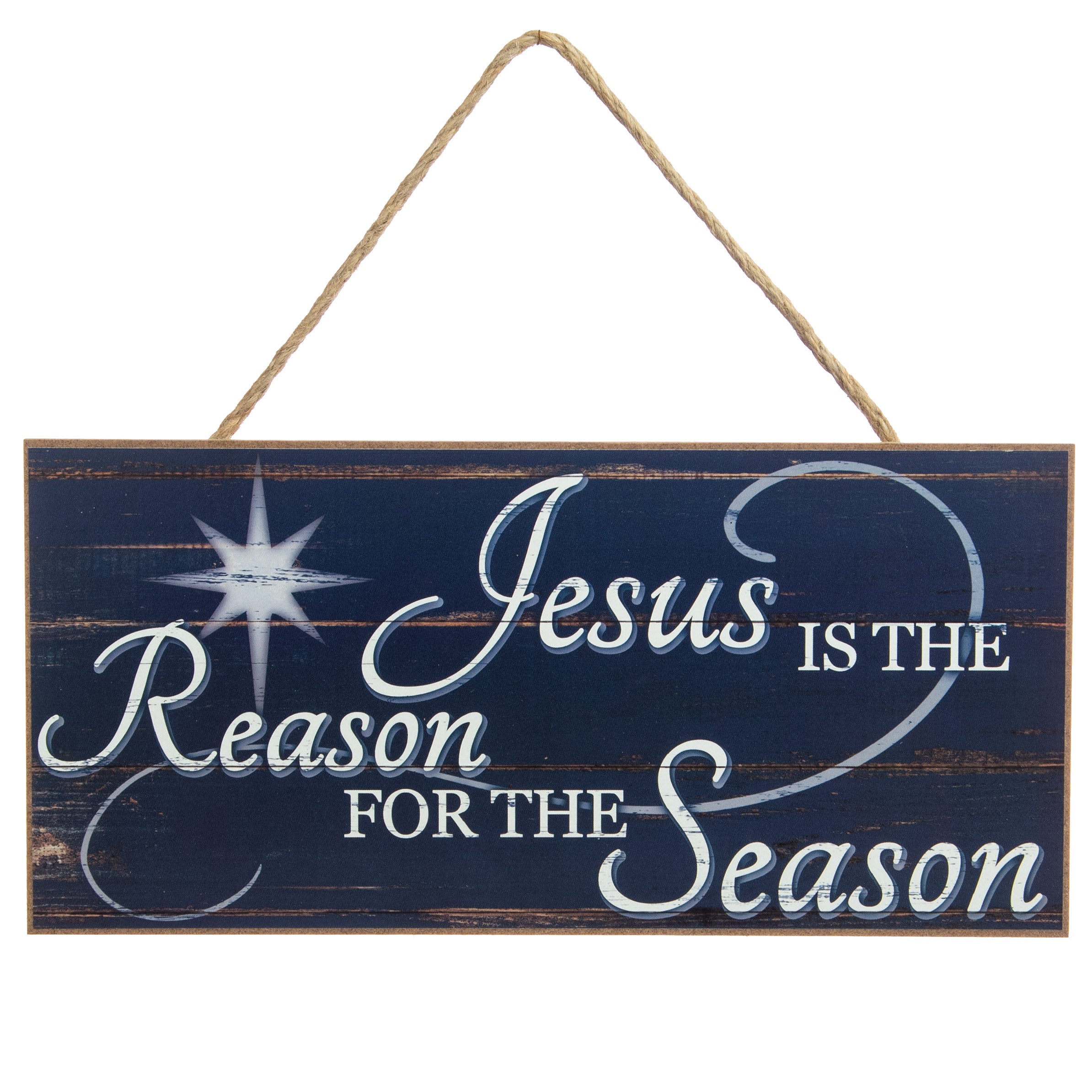 12" Wooden Sign: Jesus is the Reason (Navy) Item Number: AP8184