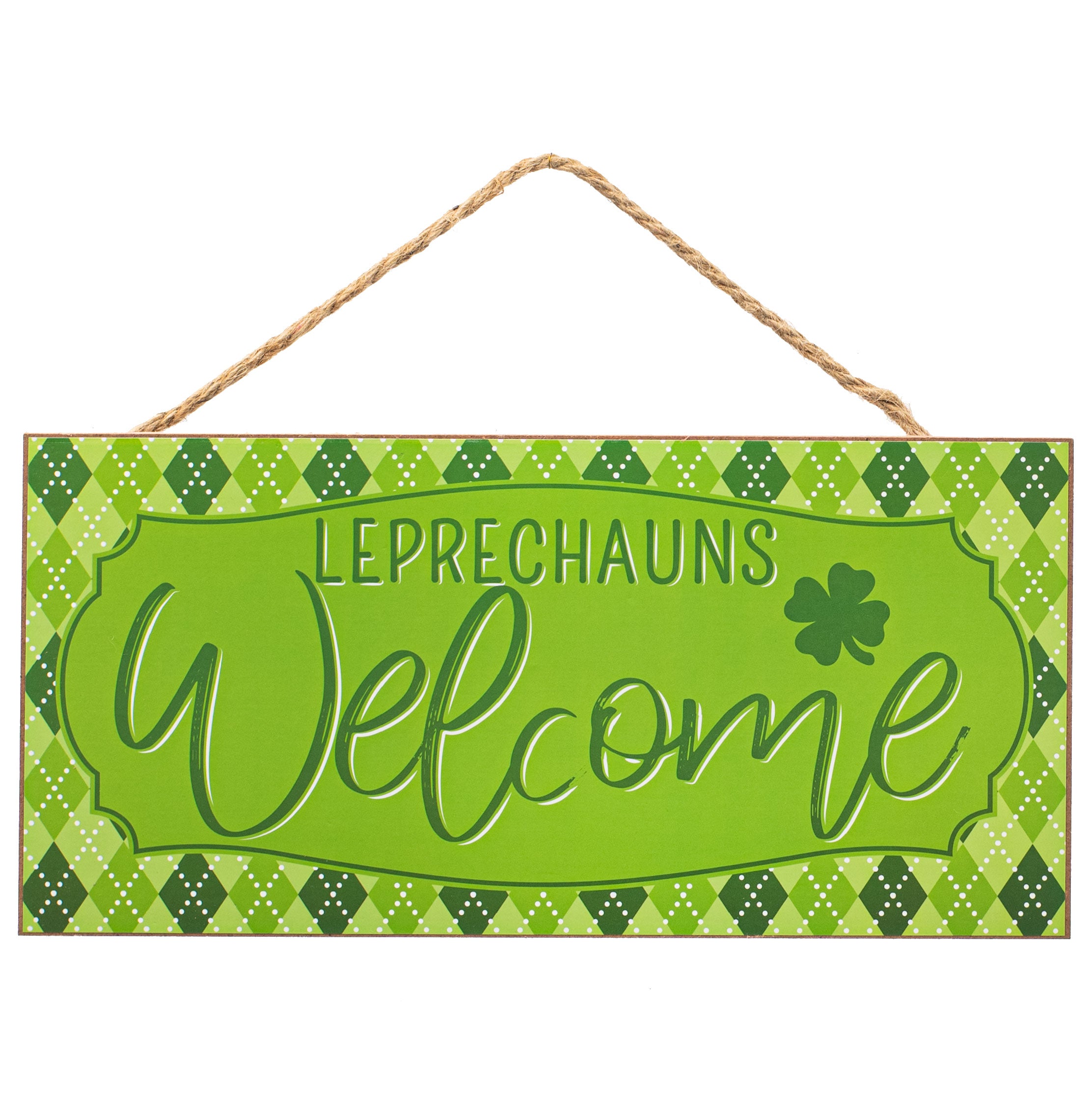 12" Wooden Sign: Leprechauns Welcome Item Number: AP8498