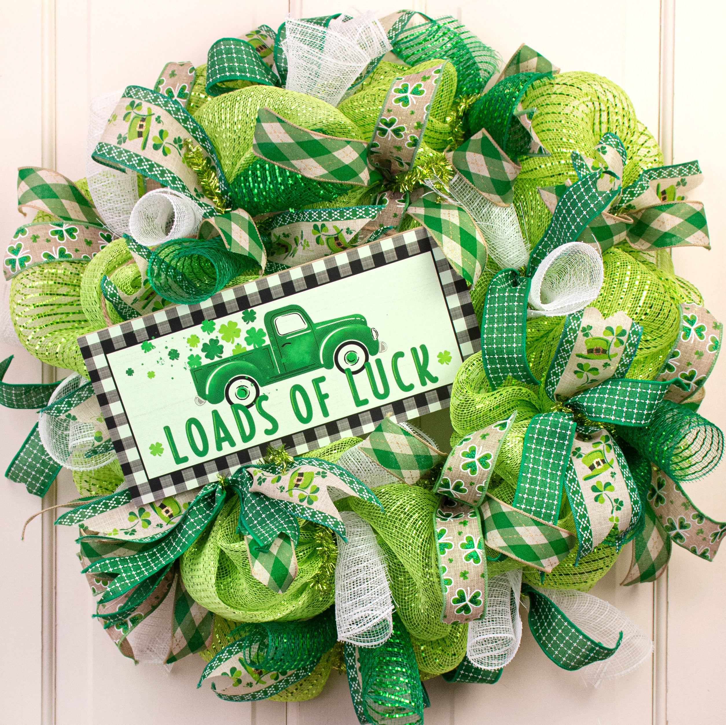 12" Wooden Sign: Loads of Luck Irish Truck Lifestyle Photo