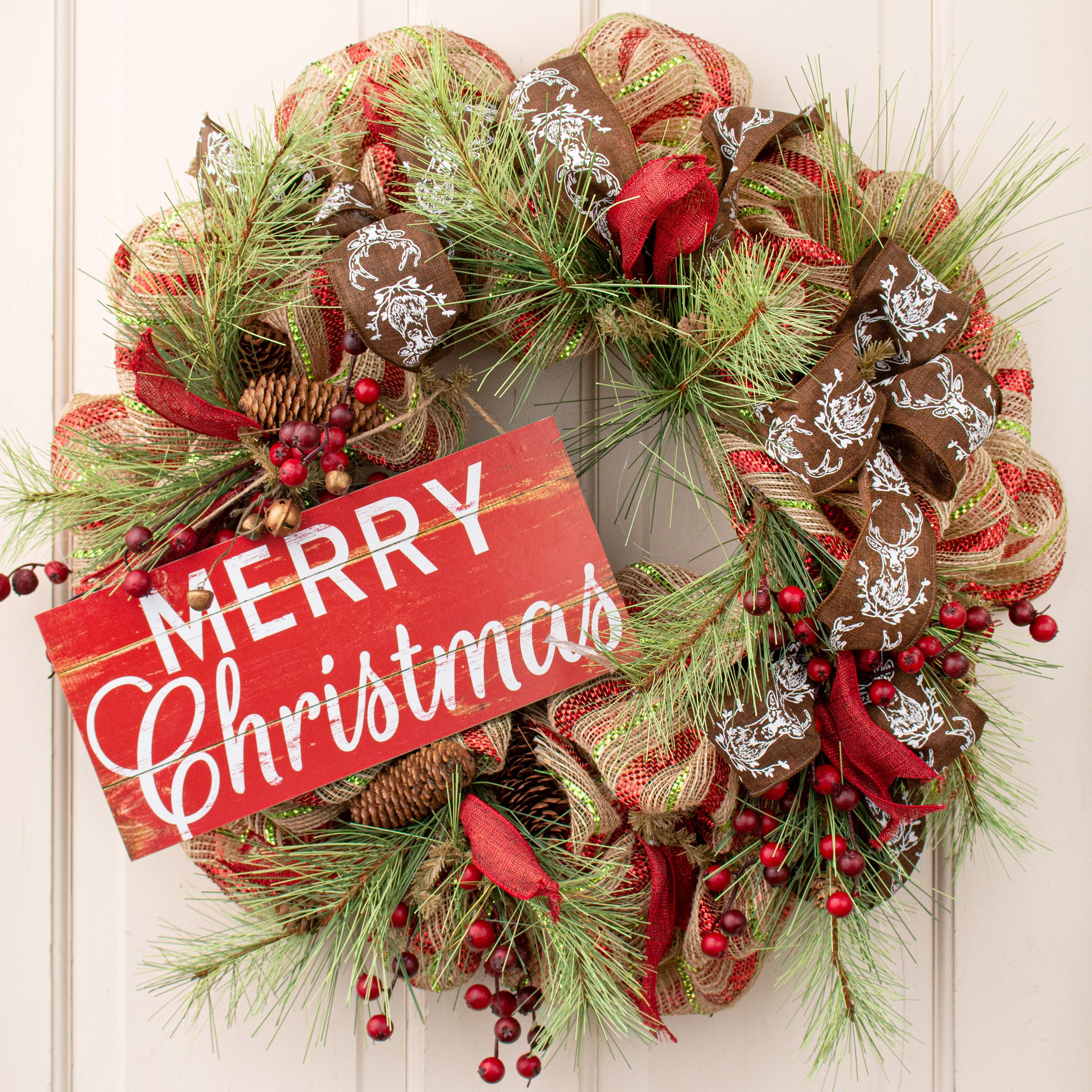 12" Wooden Sign: Merry Christmas Lifestyle Photo
