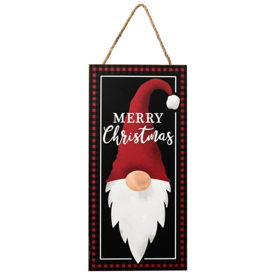 12" Wooden Sign: Merry Christmas Gnome Item Number: AP7022