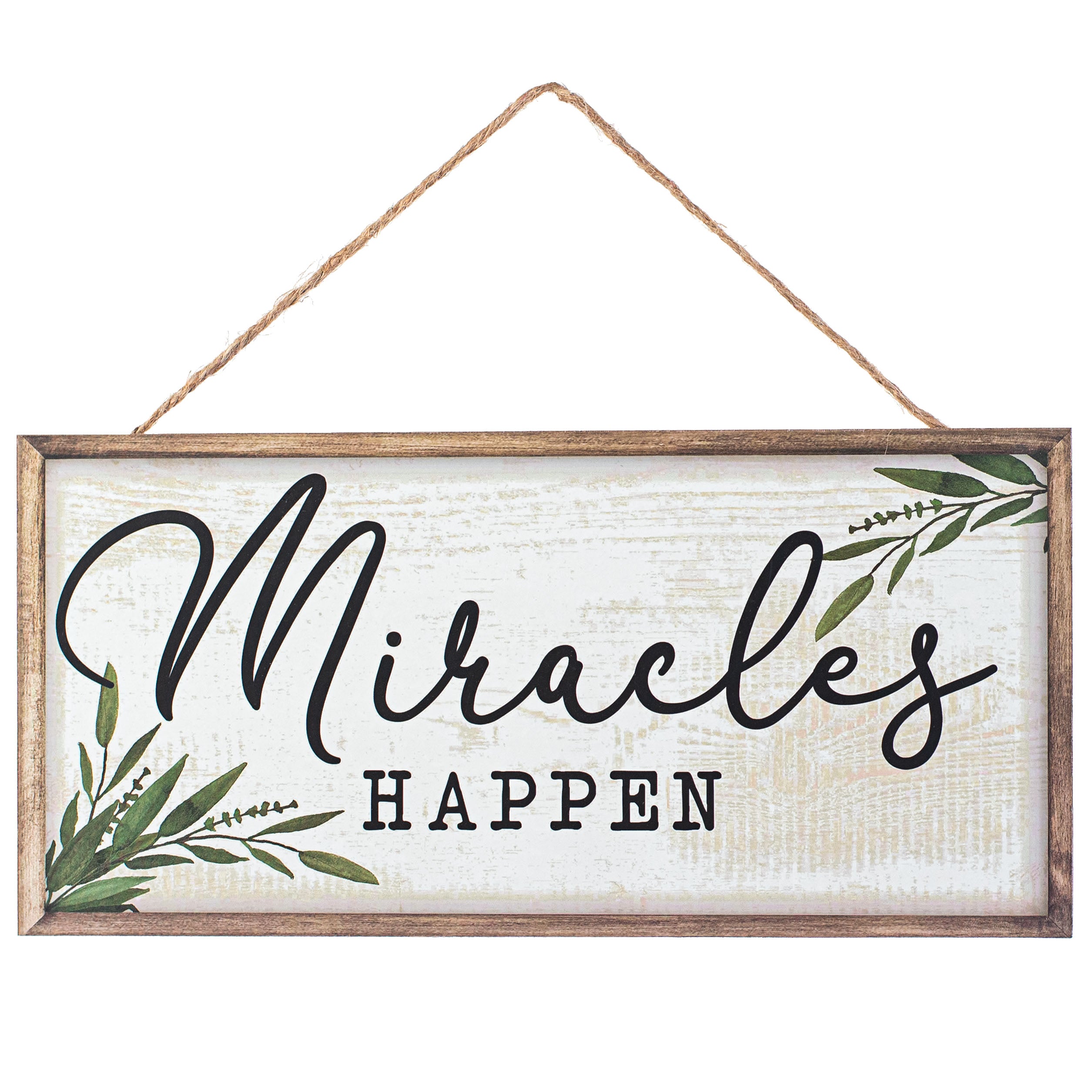 12" Wooden Sign: Miracles Happen Item Number: AP7182