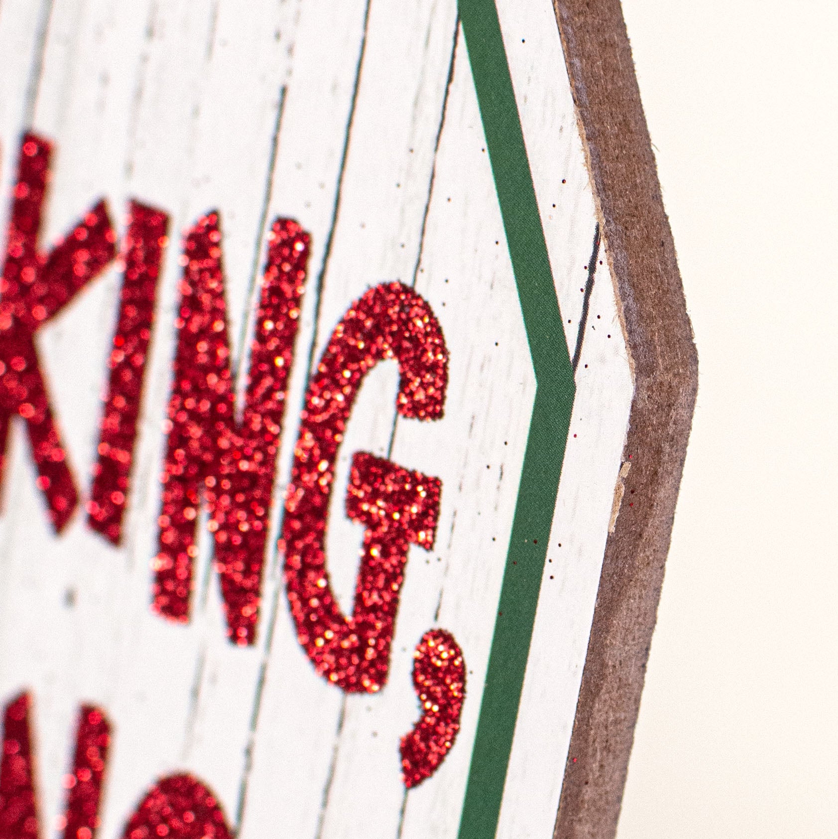 12" Wooden Sign: No Peeking, Sneaking, or Shaking Tag detail photo 3