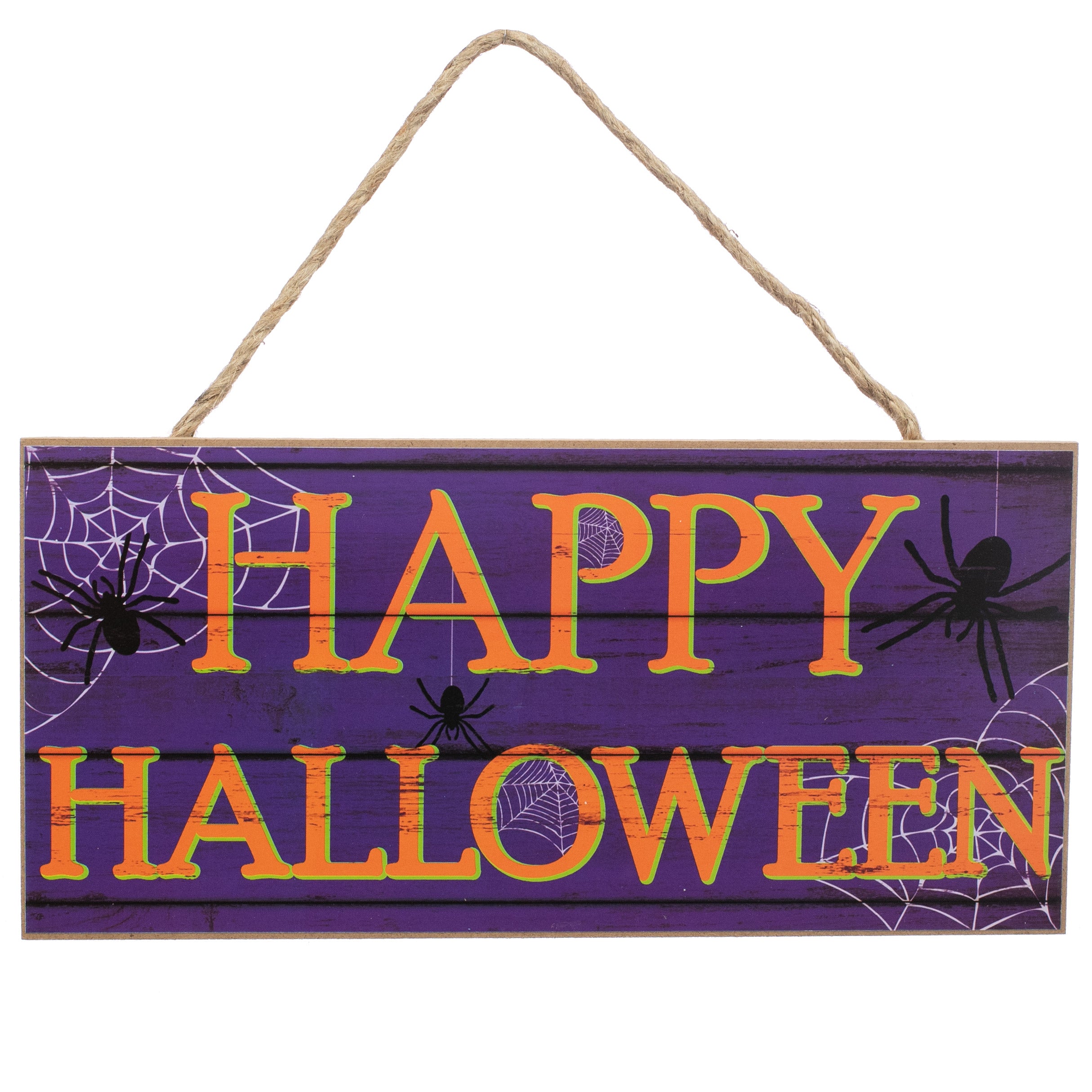 12" Wooden Sign: Purple Happy Halloween Item Number: AP8149