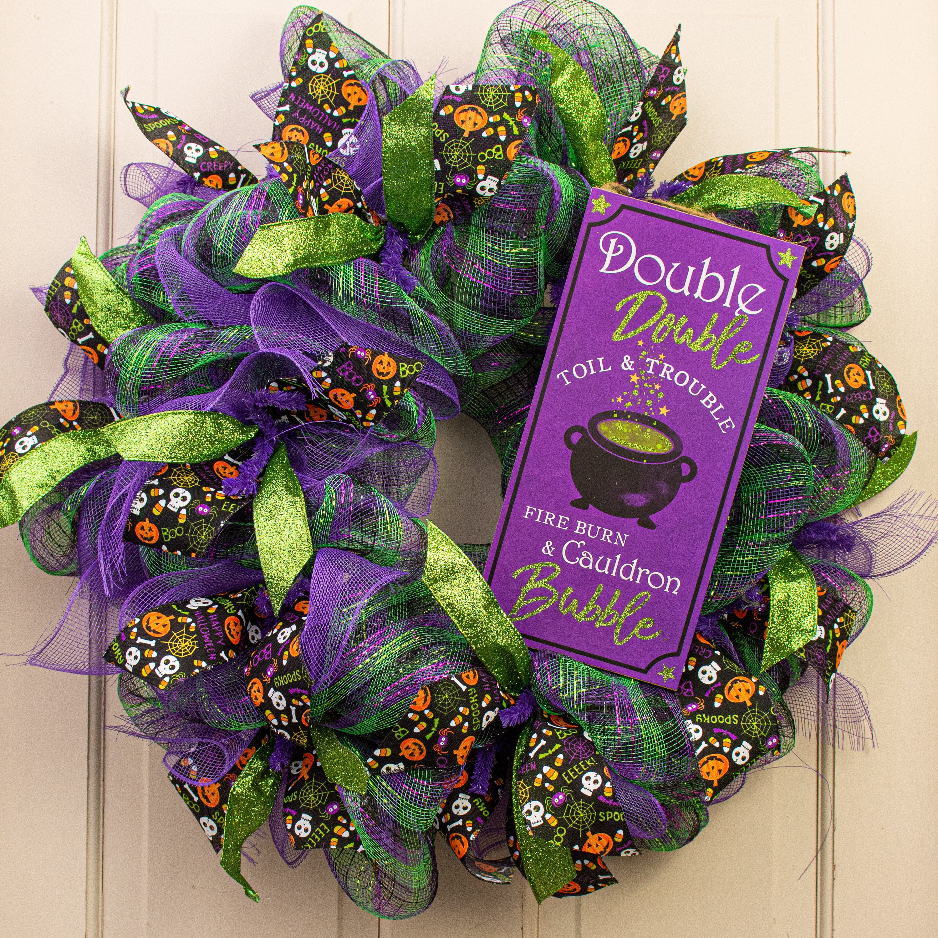 12" Wooden Sign: Double Toil Bubble Cauldron Lifestyle Photo