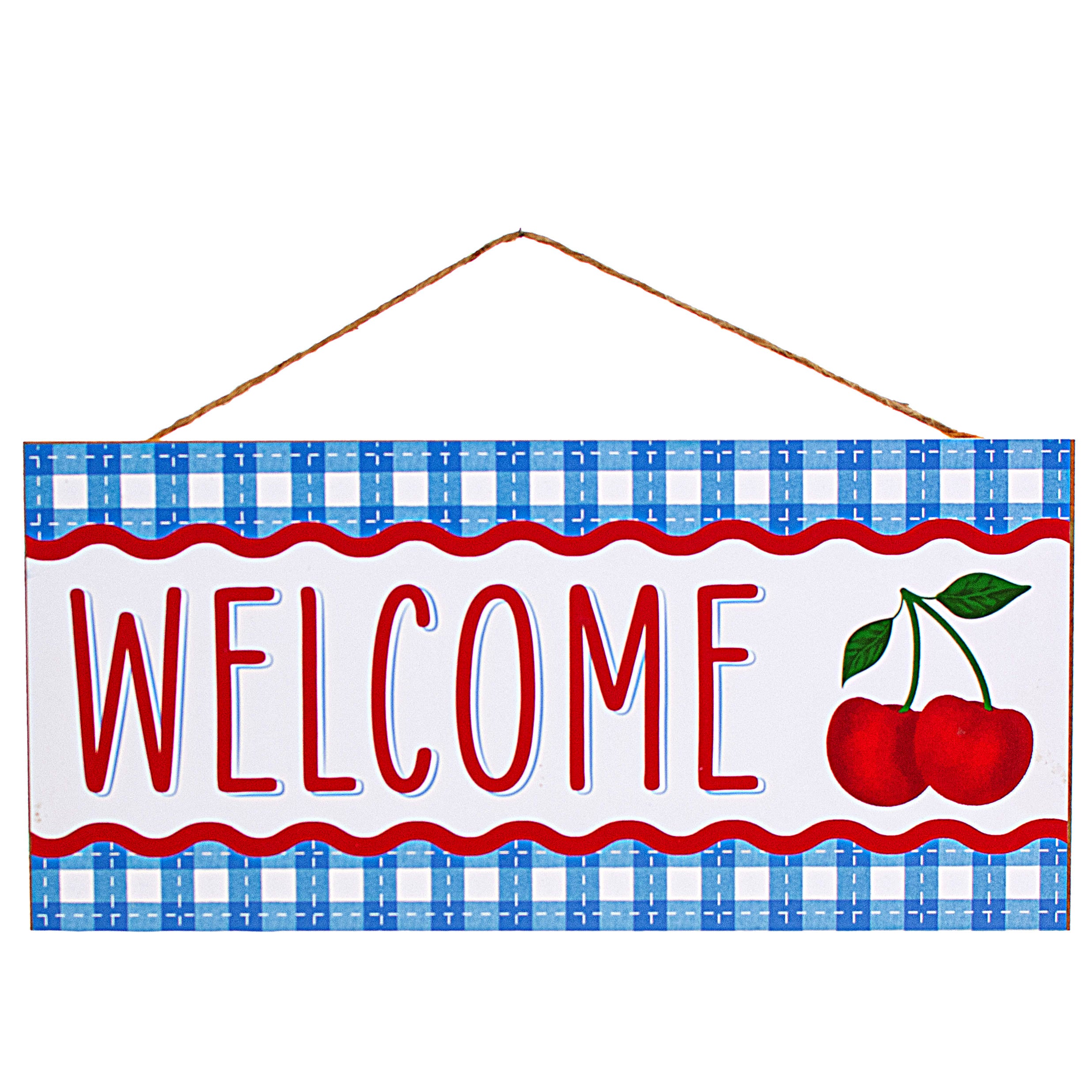 12" Wooden Sign: Welcome Cherry Item Number: AP8740