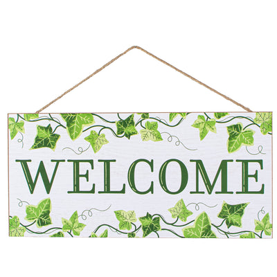 12" Wooden Sign: Welcome Ivy Item Number: AP7111