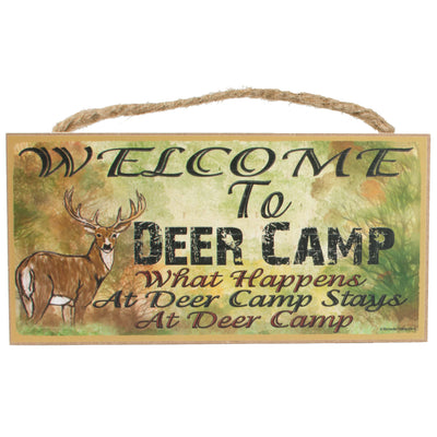 10" Wooden Sign: What Happens At Deer Camp Item Number: 91675