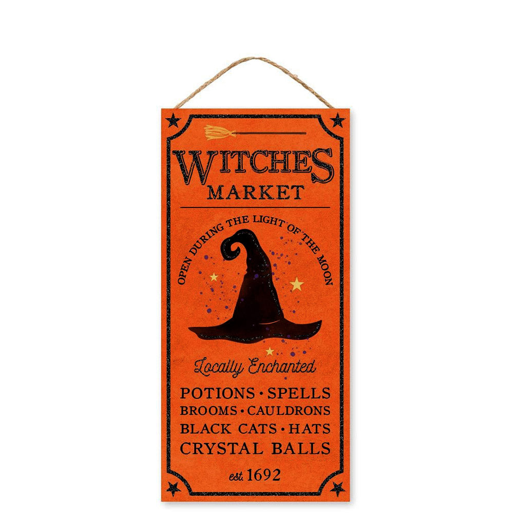 12" Wooden Sign: Witches Market Item Number: AP8939