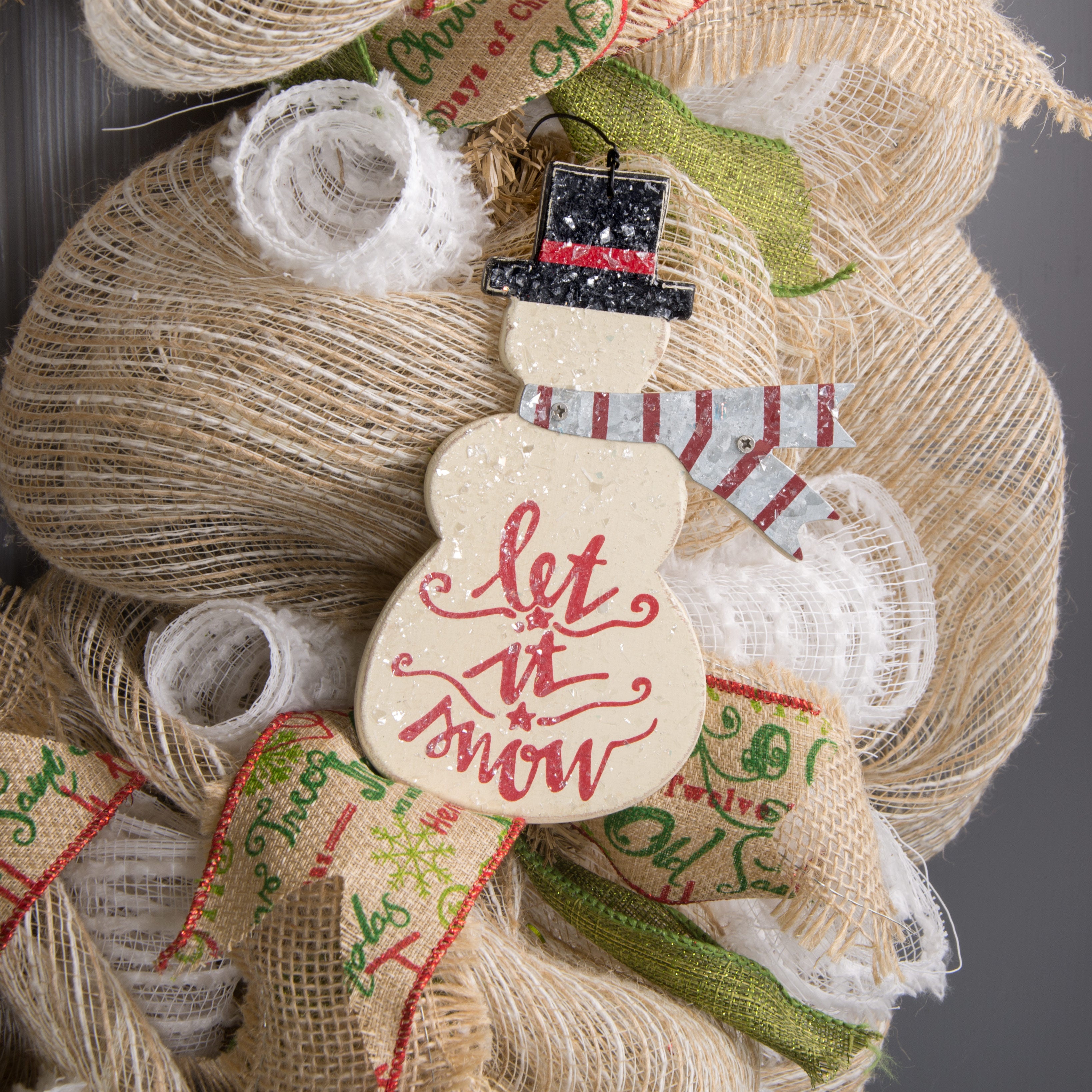 6" Wooden Snowman Ornament Lifestyle Photo