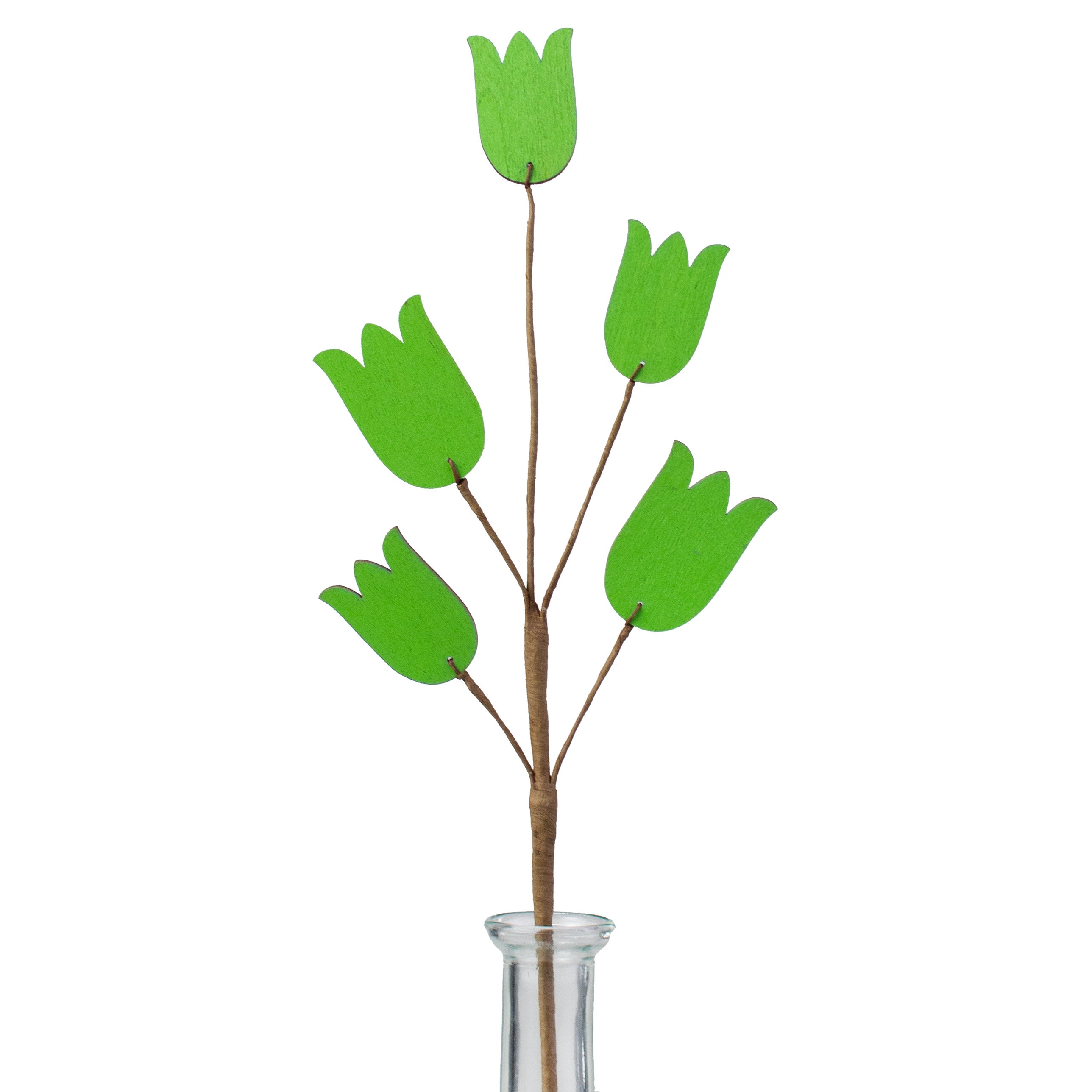 14" Wooden Tulip Pick: Green Item Number: 147016