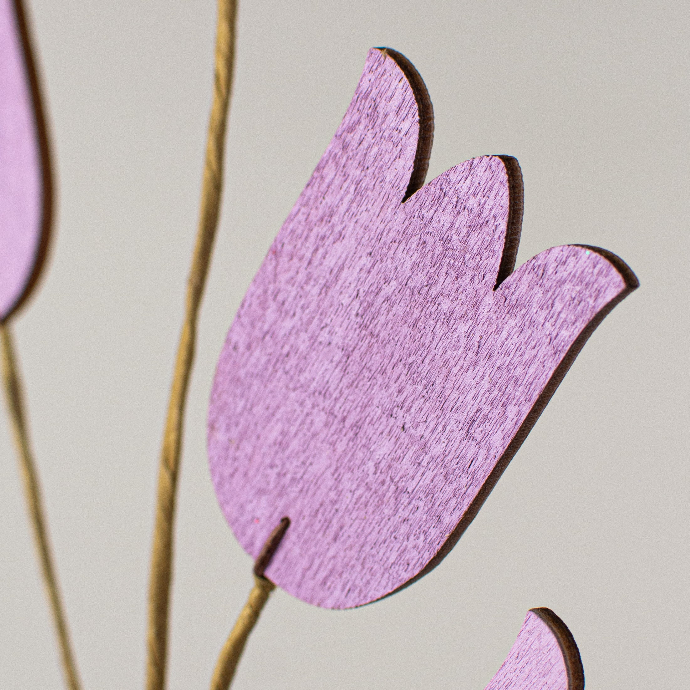 14" Wooden Tulip Pick: Purple Lifestyle Photo
