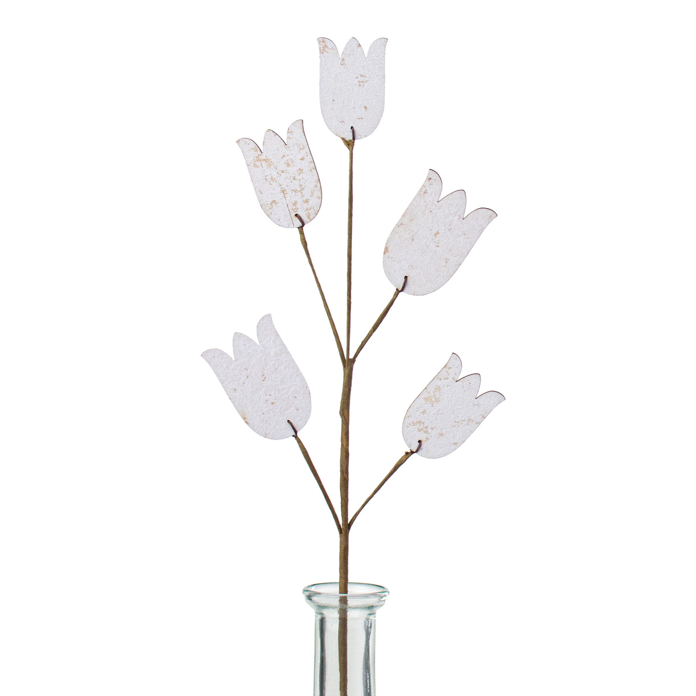 14" Wooden Tulip Pick: White Item Number: 147019