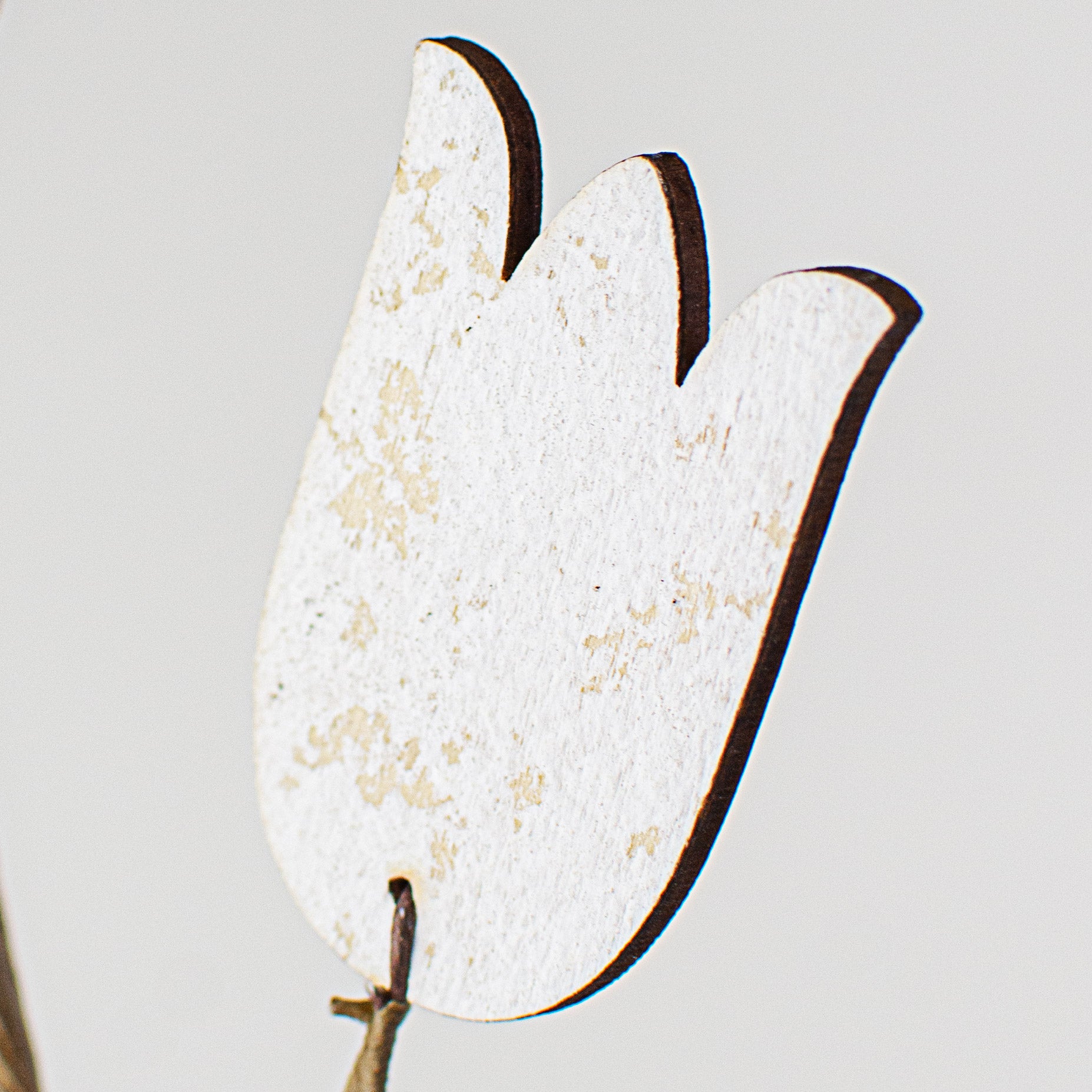 14" Wooden Tulip Pick: White Lifestyle Photo