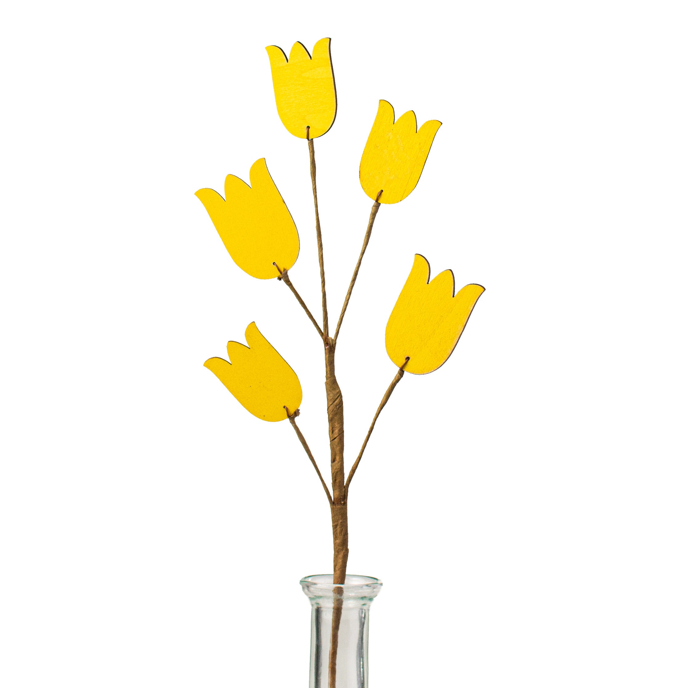 14" Wooden Tulip Pick: Yellow Item Number: 147026