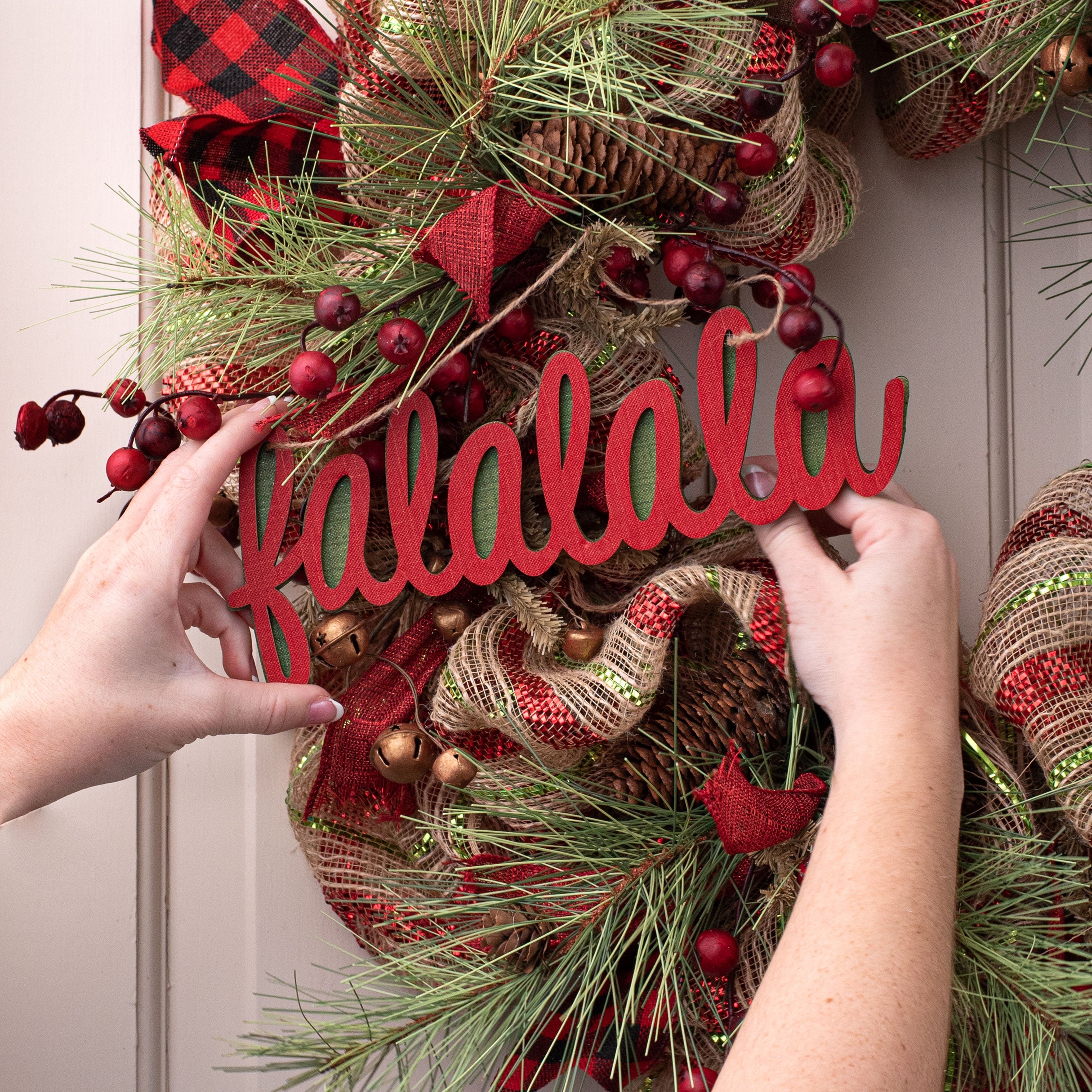 10" Wooden Word Cutout Ornament: Fa La La Lifestyle Photo