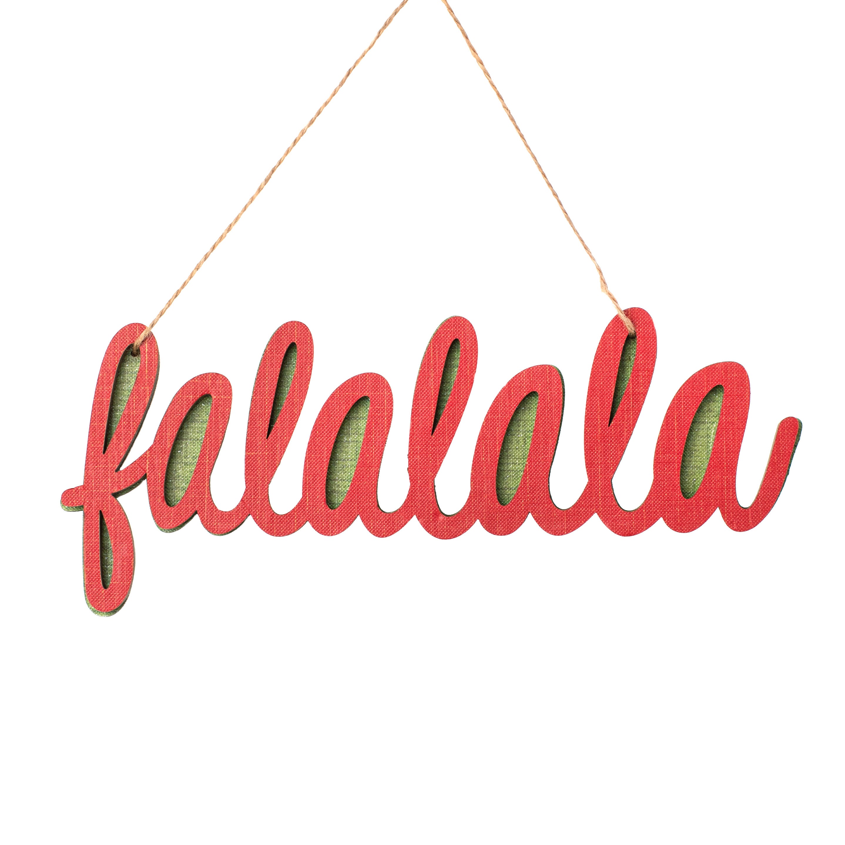 10" Wooden Word Cutout Ornament: Fa La La Item Number: 101543