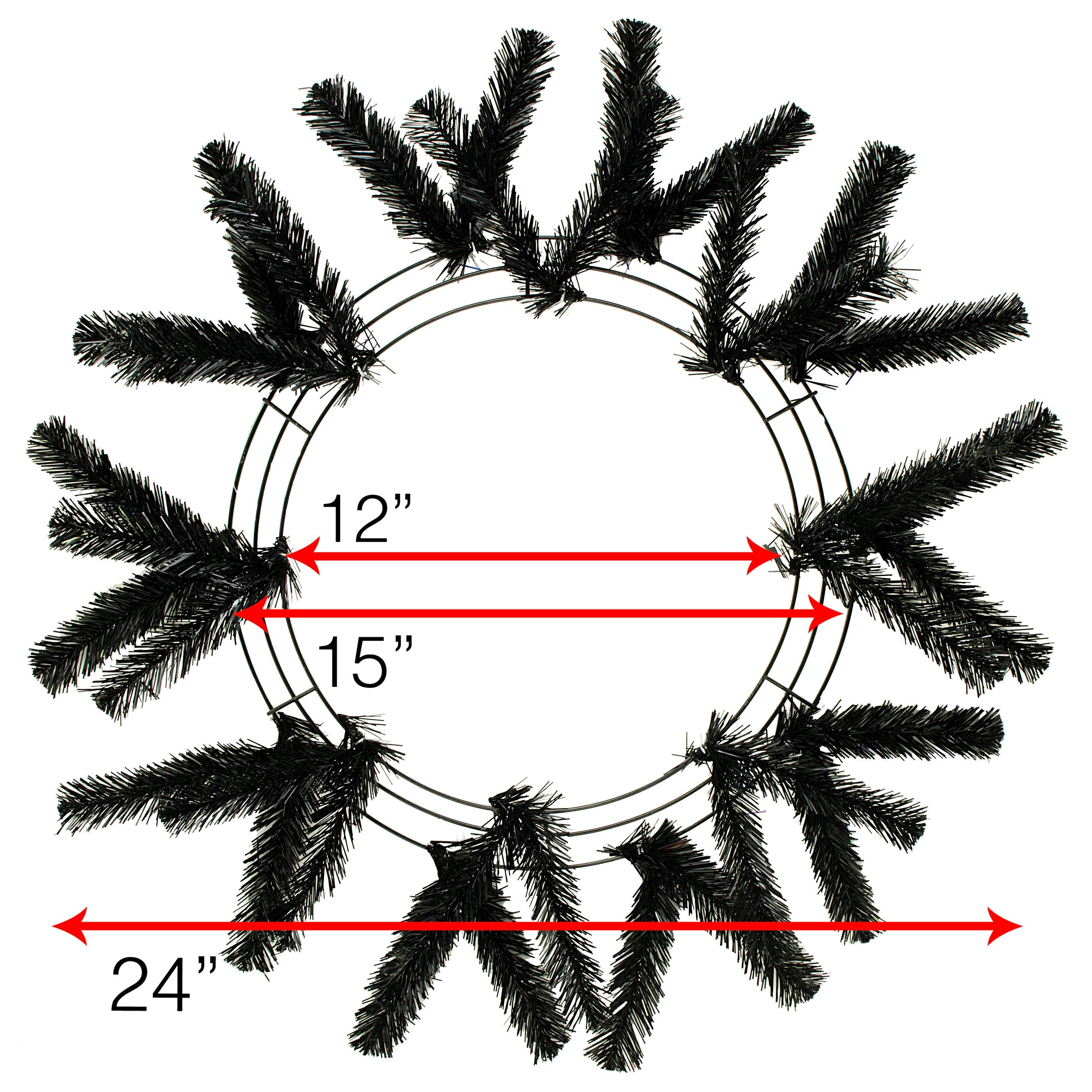 15-24" Work Wreath Form: Black Lifestyle Photo