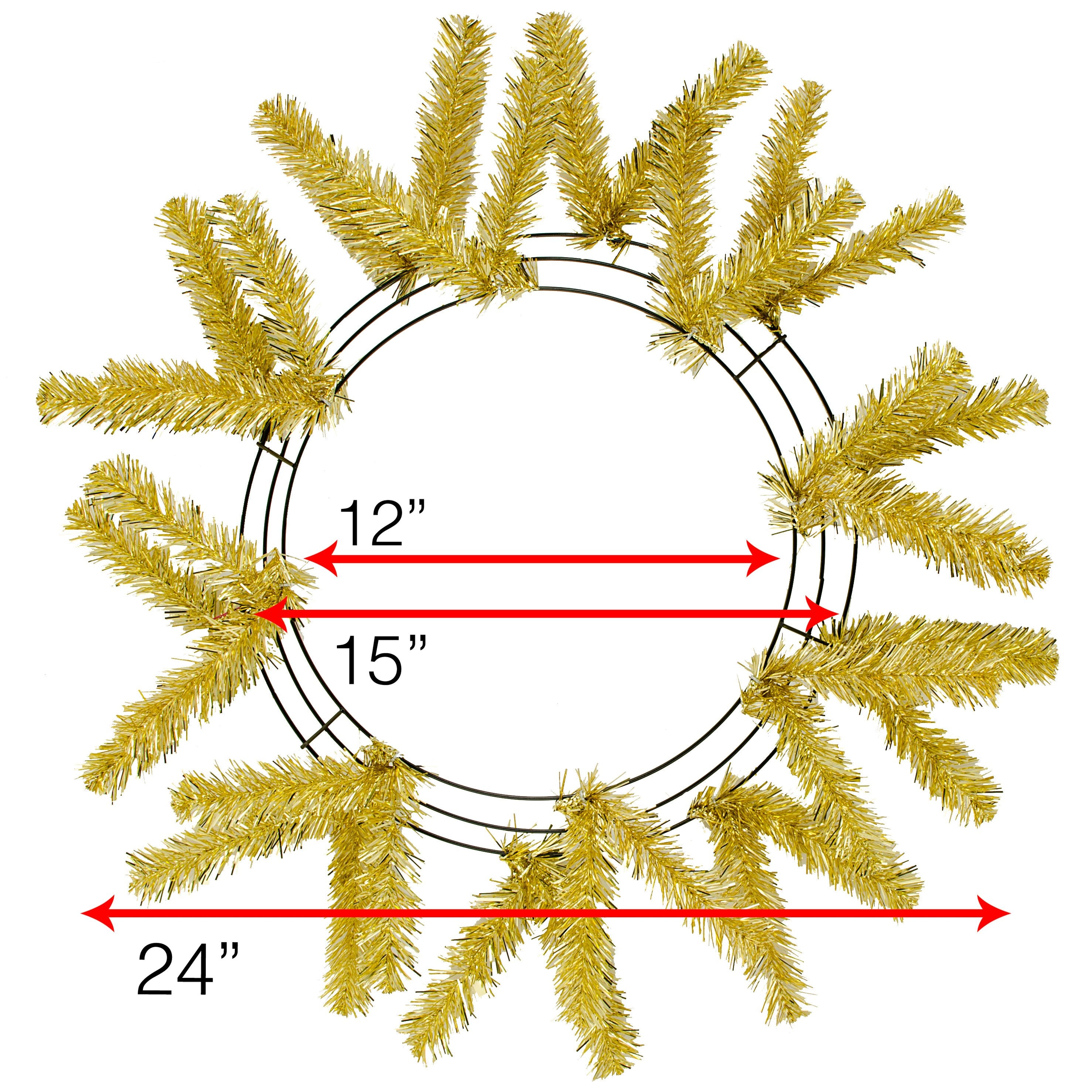 15-24" Work Wreath Form: Metallic Gold Lifestyle Photo