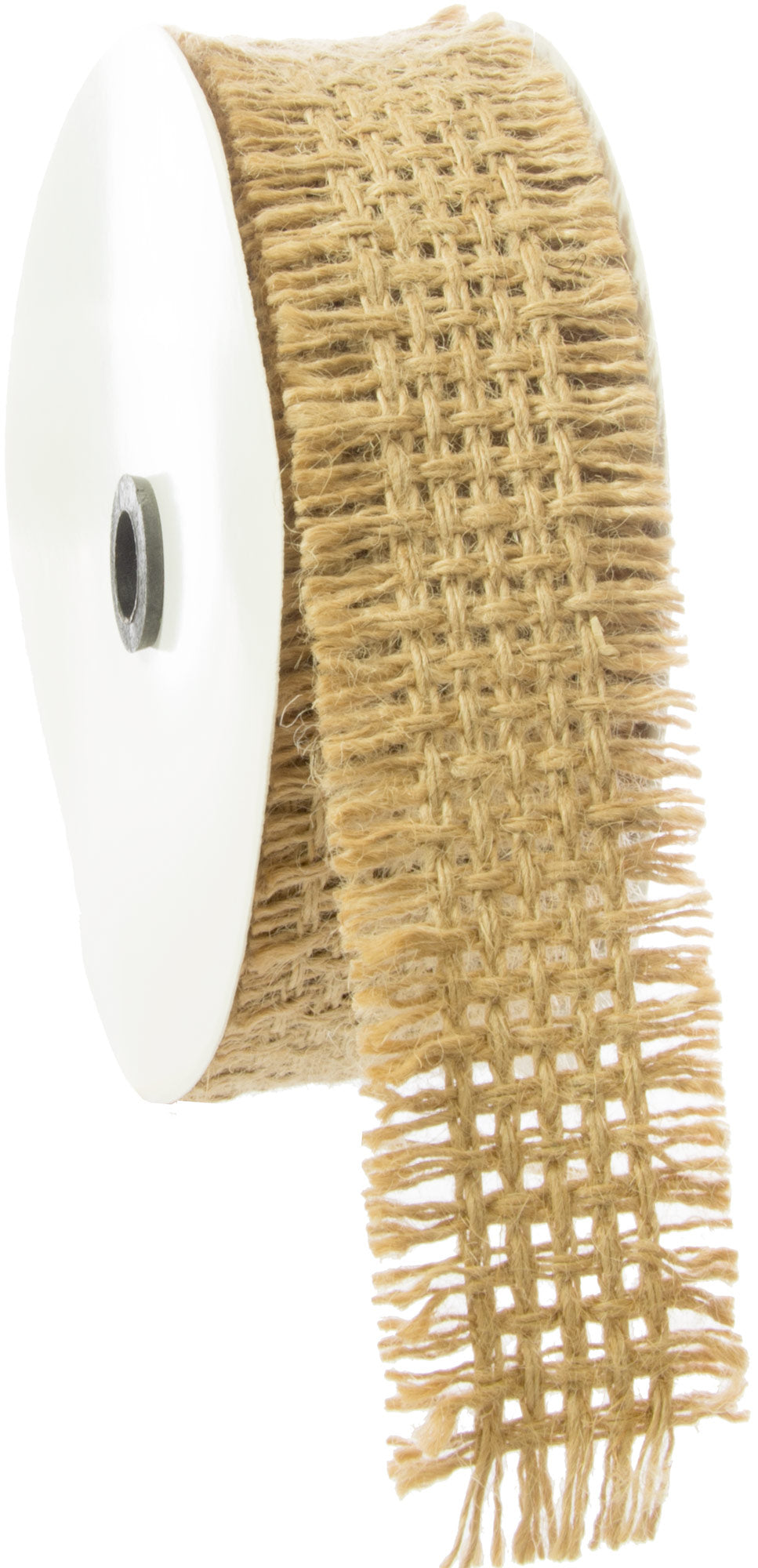 2" Woven Natural Jute Ribbon- Fringed Edge (10 Yards) detail photo 3
