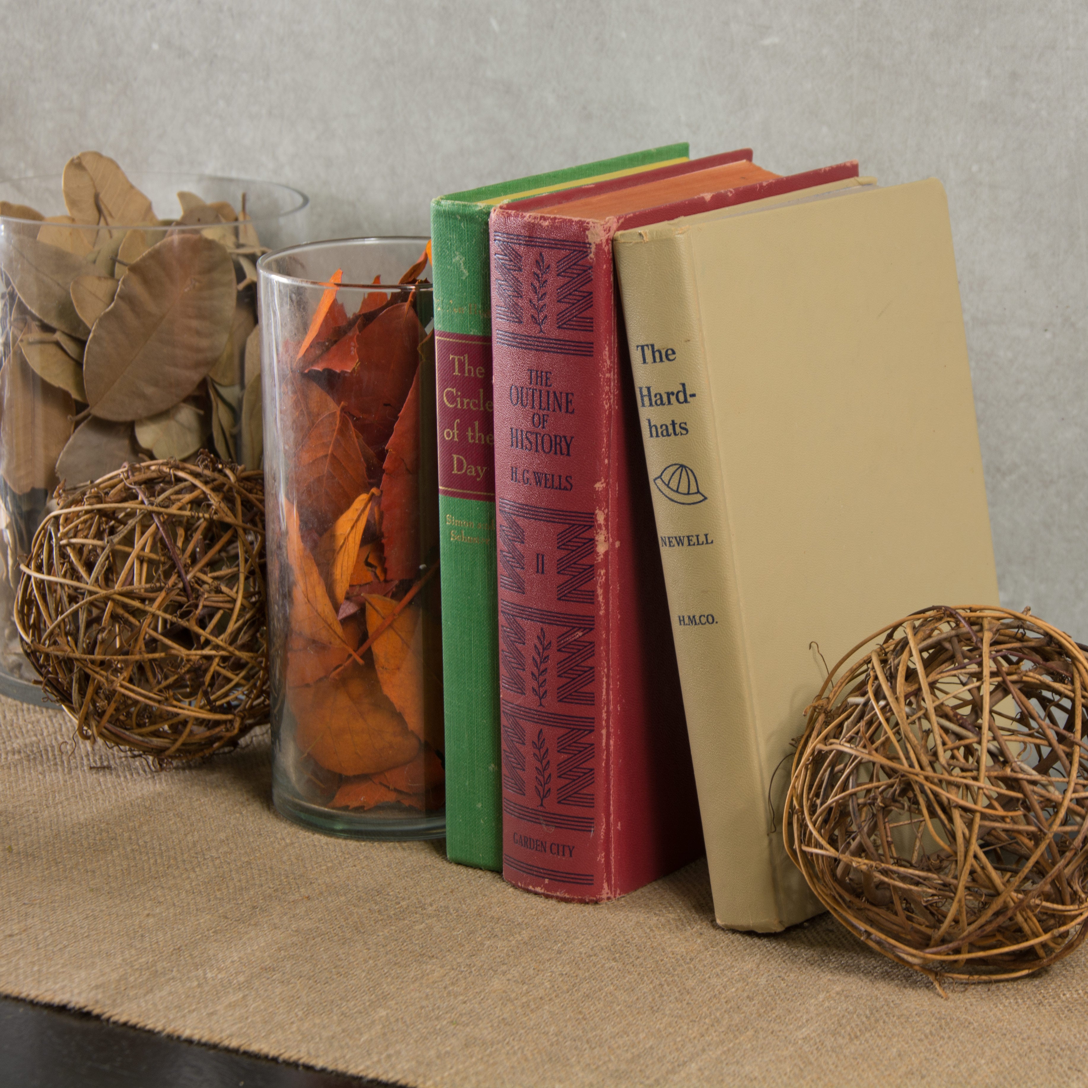 4" Woven Rattan Balls (Set of 4): Natural Lifestyle Photo