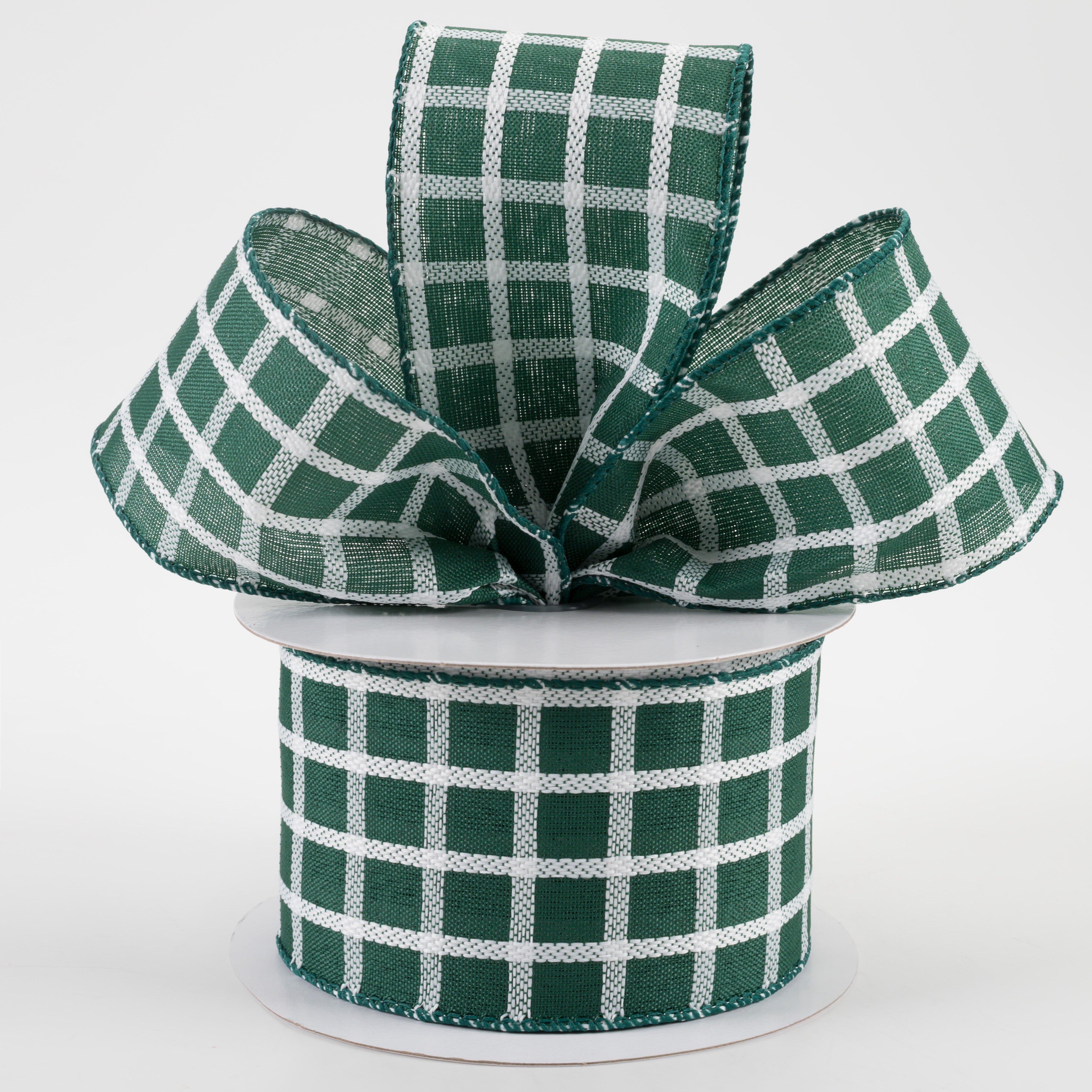 2.5" Woven Trellis Ribbon: Hunter & White (10 Yards) Lifestyle Photo